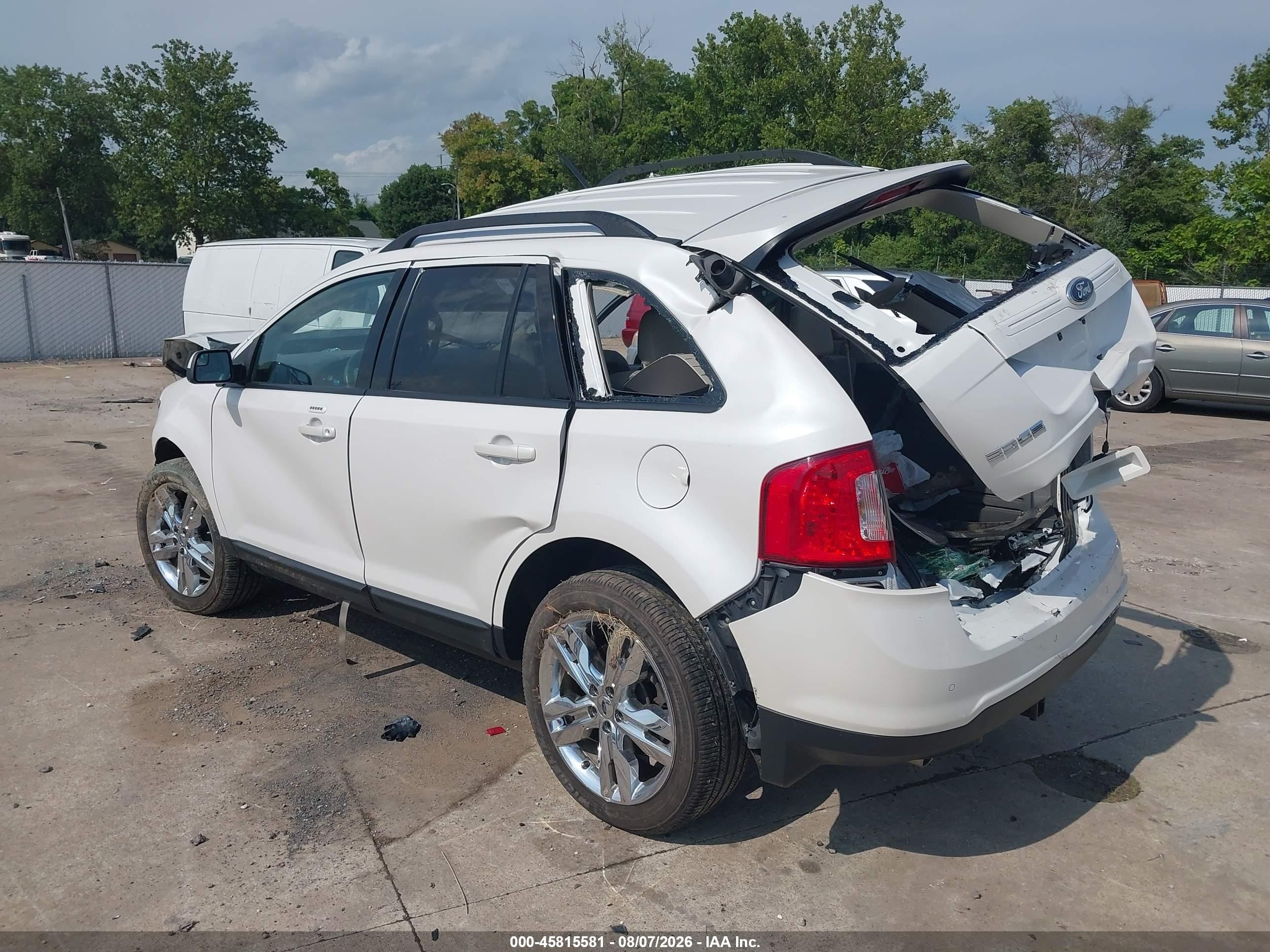 2014 Ford Edge Sel White vin: 2FMDK3JC0EBA14732