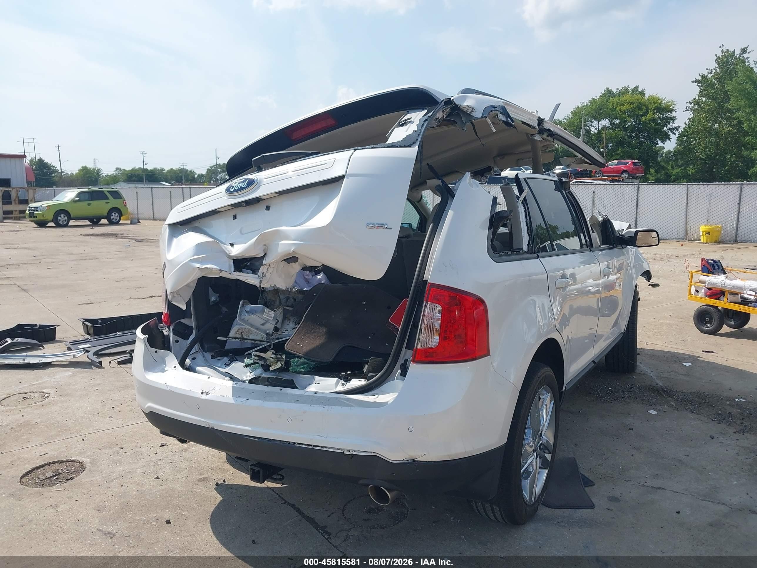 2014 Ford Edge Sel White vin: 2FMDK3JC0EBA14732