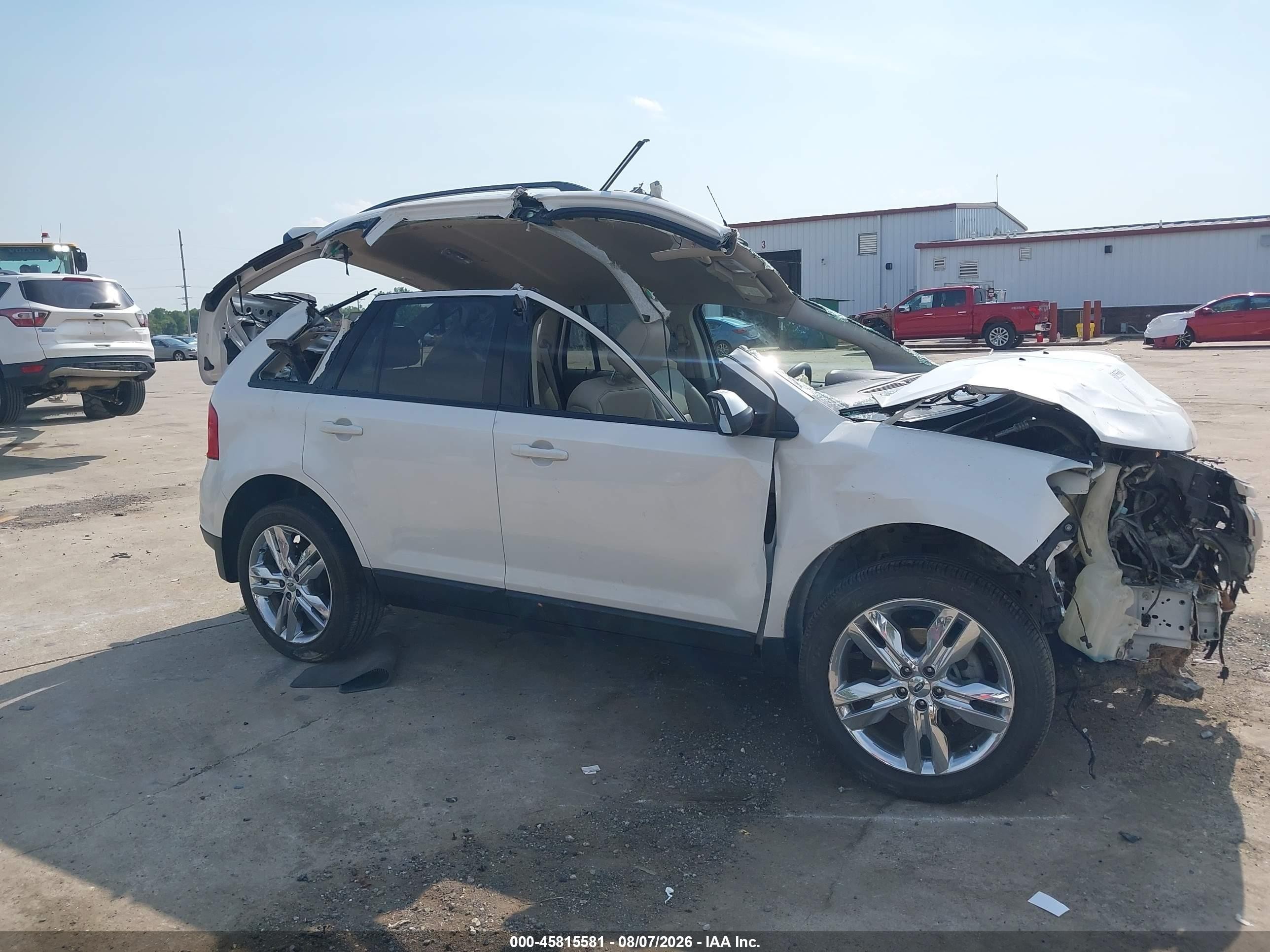 2014 Ford Edge Sel White vin: 2FMDK3JC0EBA14732