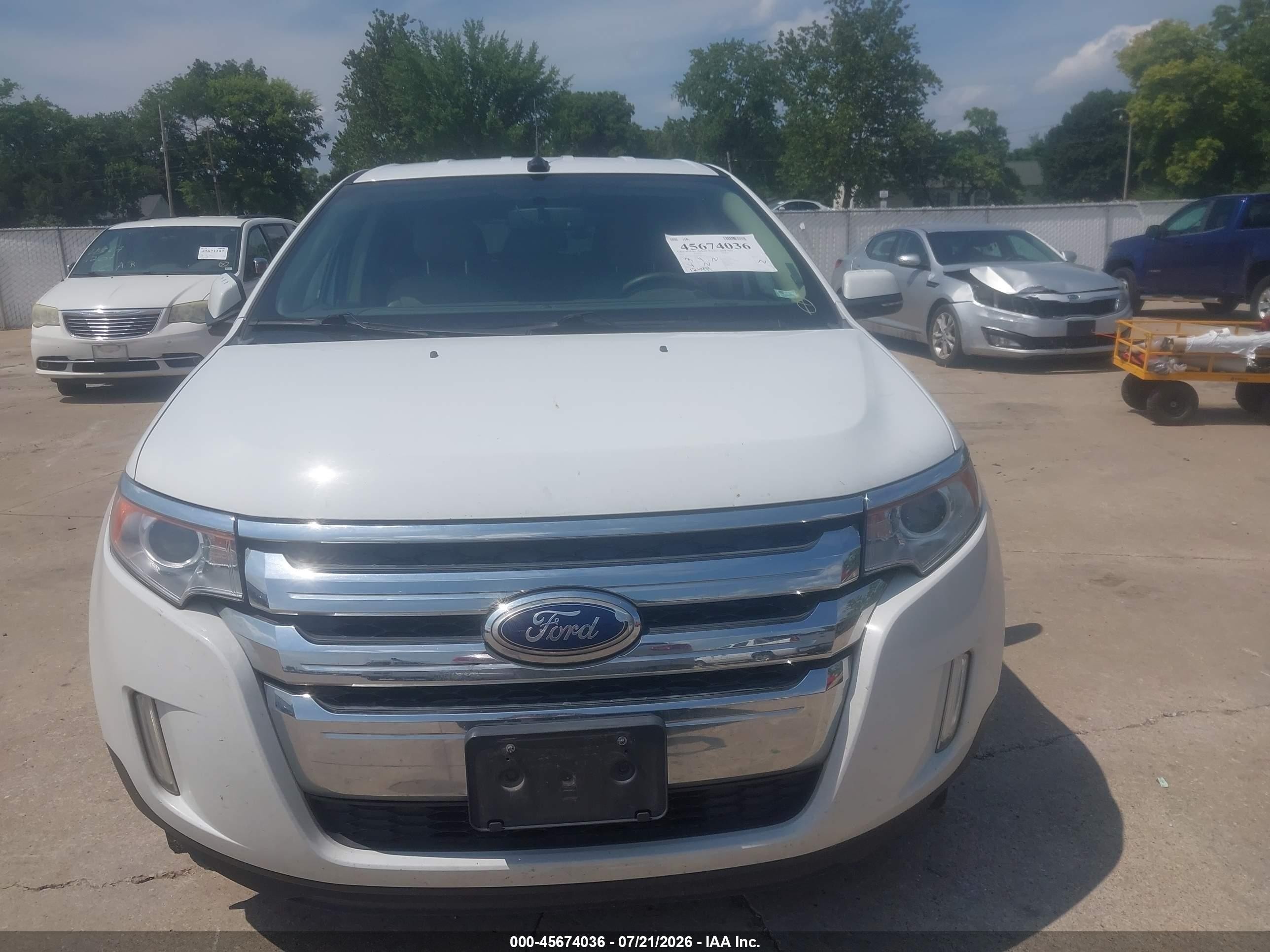 2014 Ford Edge Sel White vin: 2FMDK3JC0EBB82130