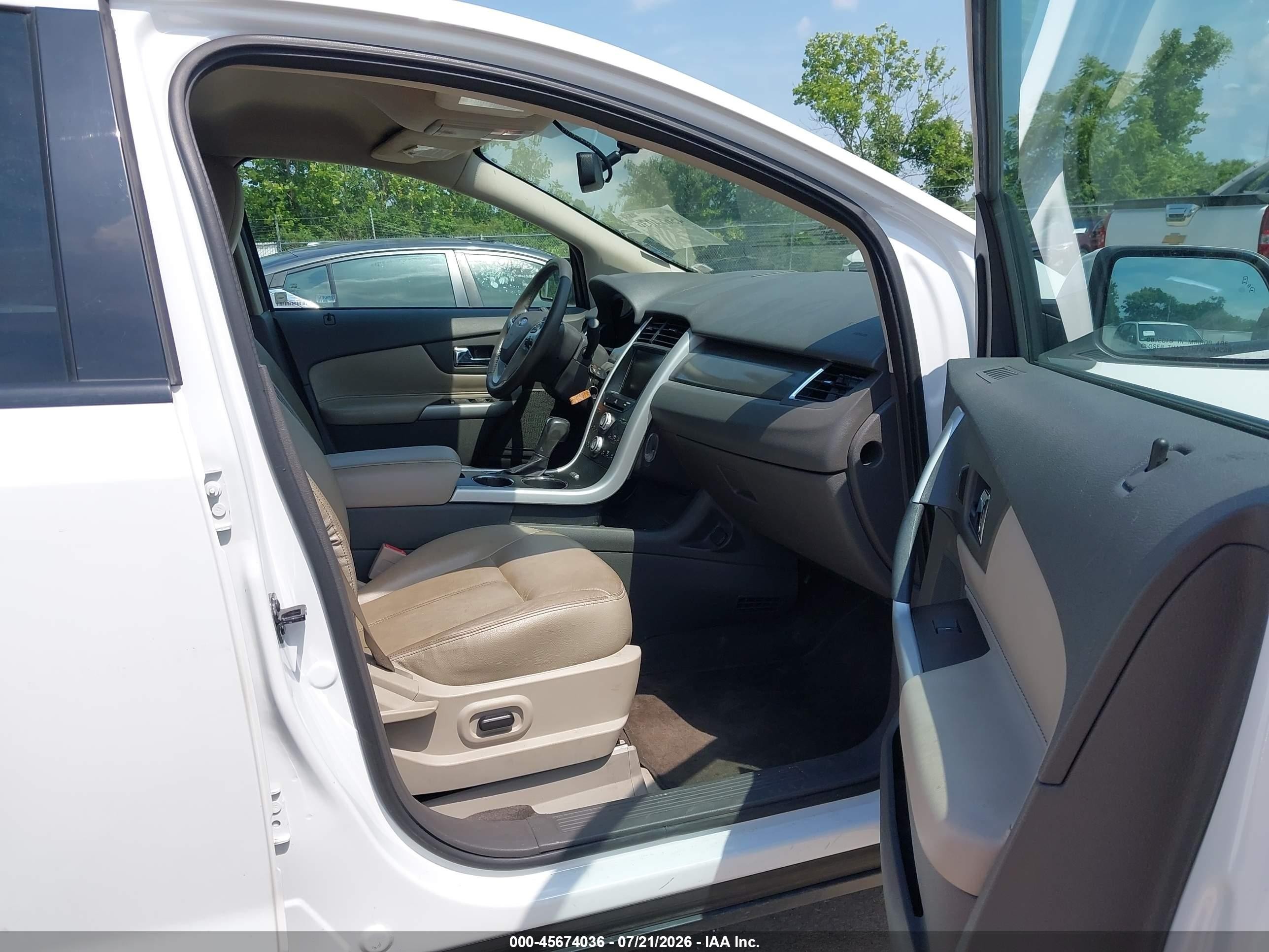 2014 Ford Edge Sel White vin: 2FMDK3JC0EBB82130