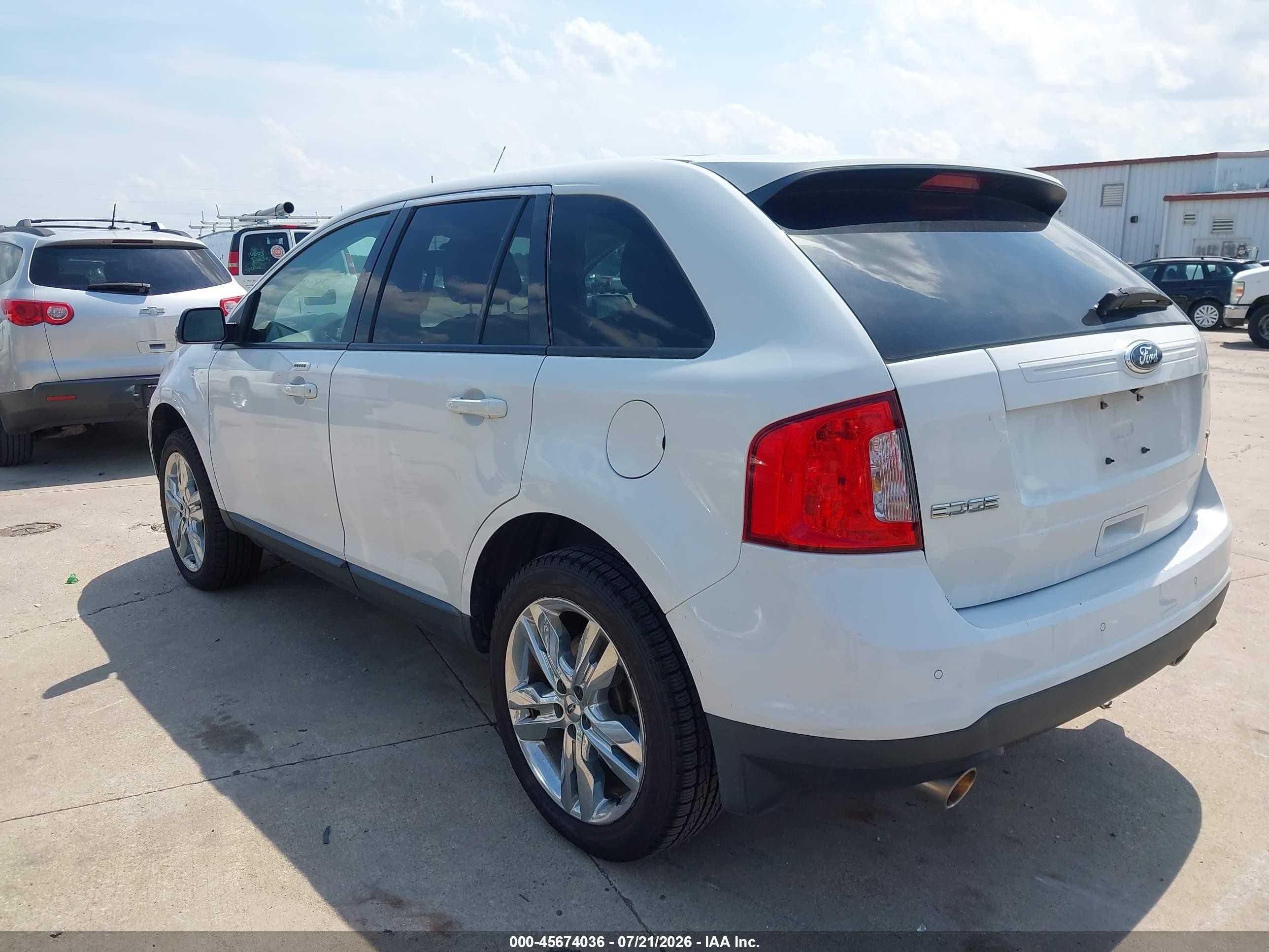 2014 Ford Edge Sel White vin: 2FMDK3JC0EBB82130