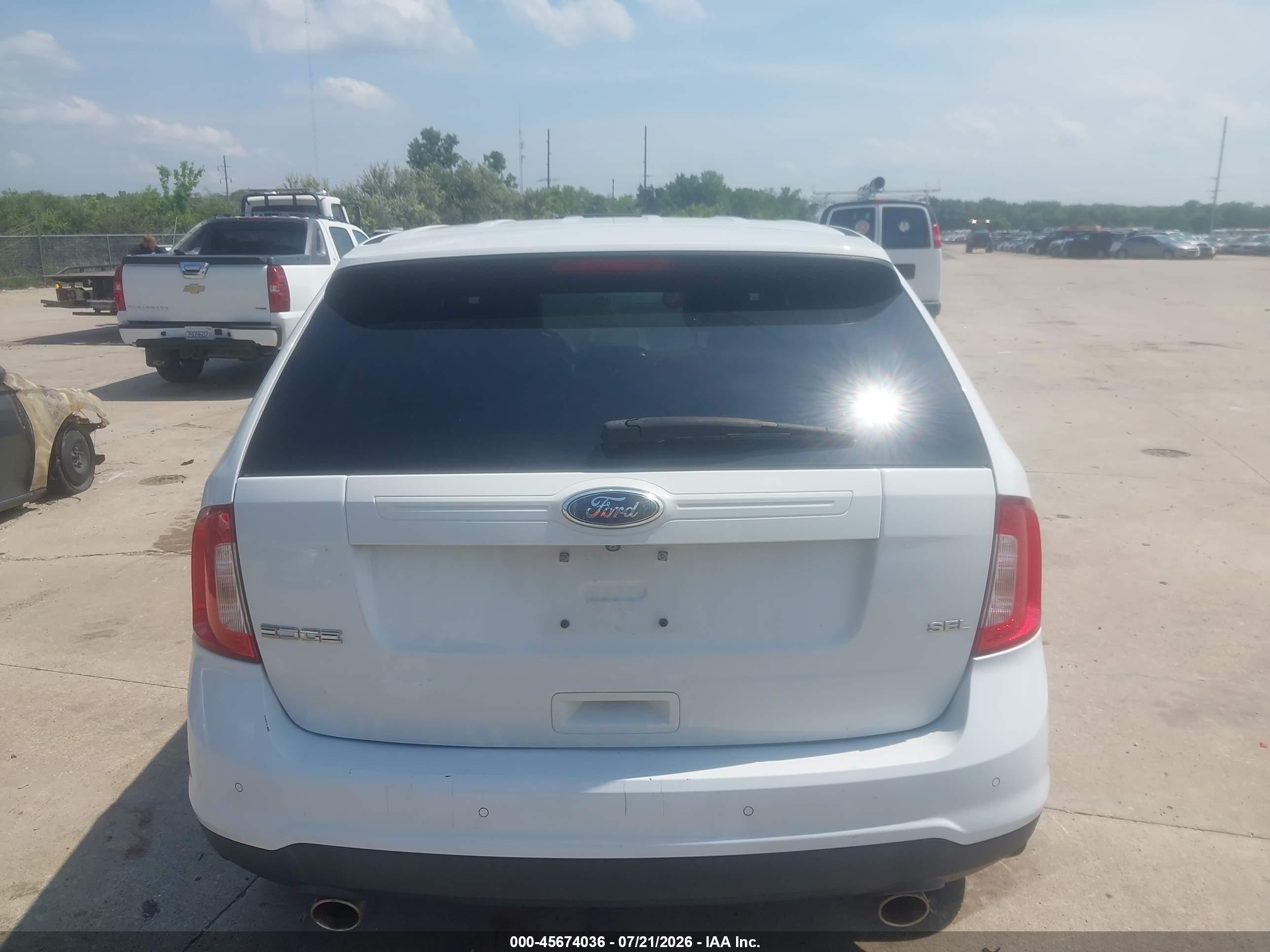 2014 Ford Edge Sel White vin: 2FMDK3JC0EBB82130