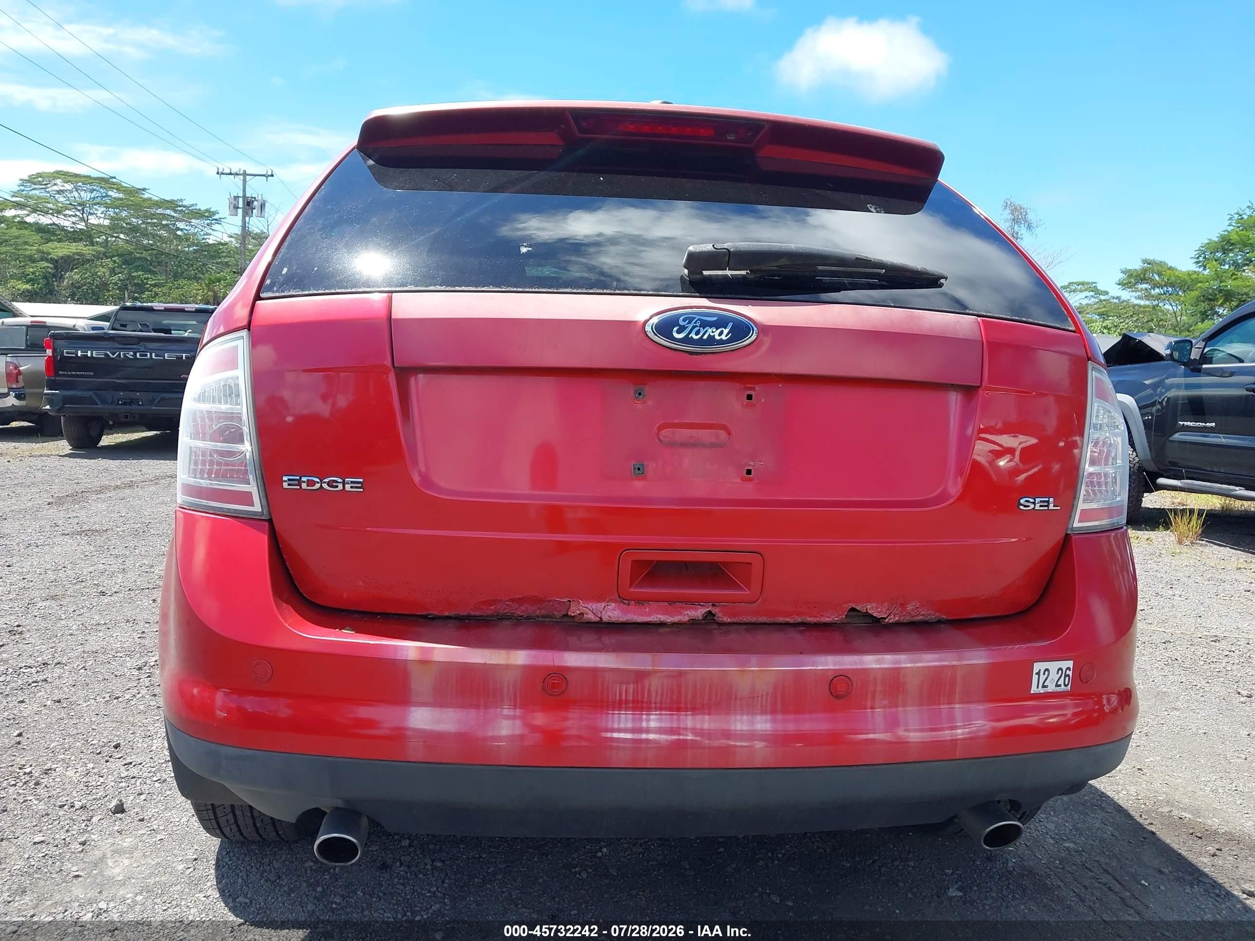 2010 Ford Edge Sel Red vin: 2FMDK3JC1ABA05953