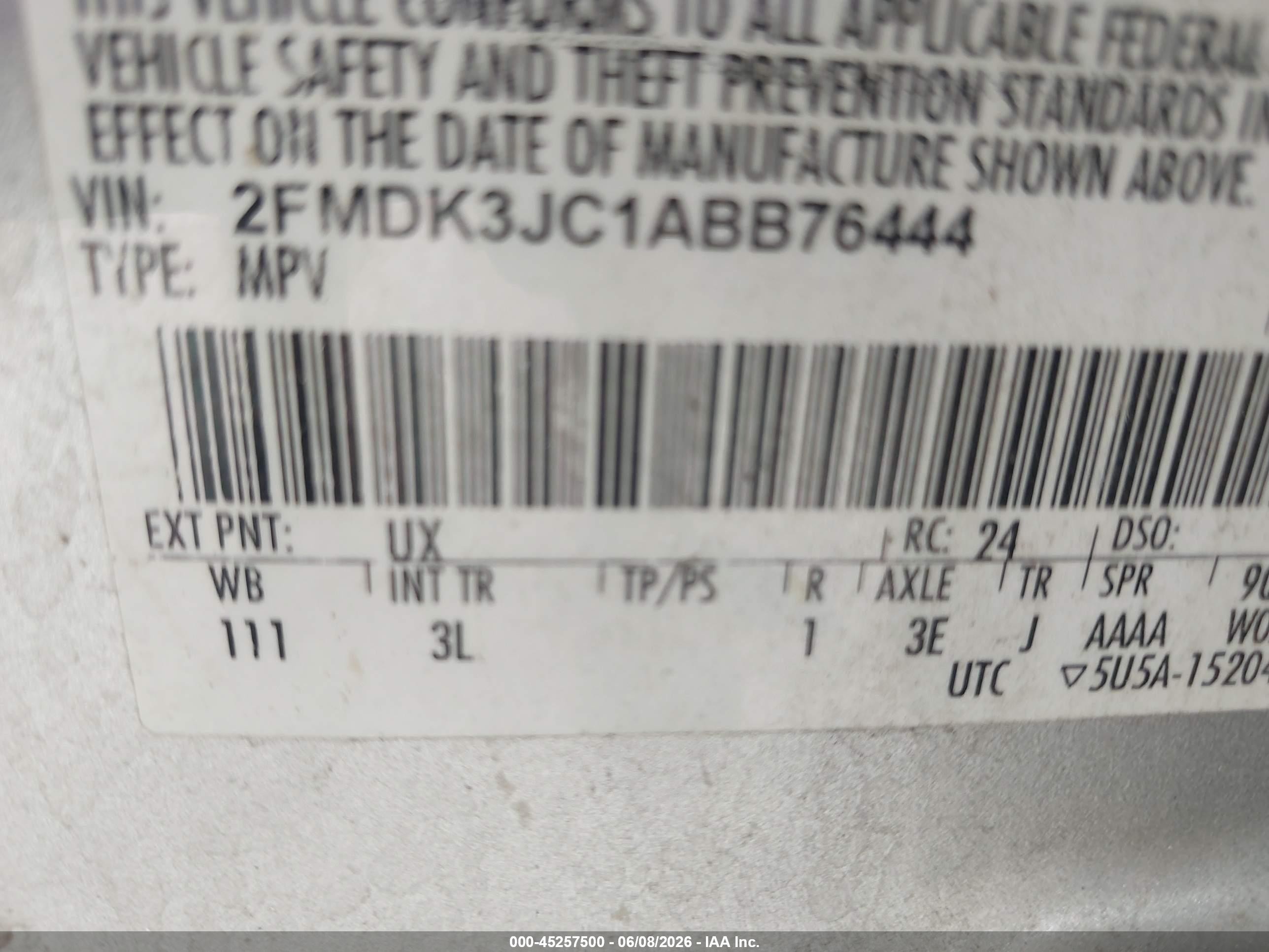 2010 Ford Edge Sel Gray vin: 2FMDK3JC1ABB76444
