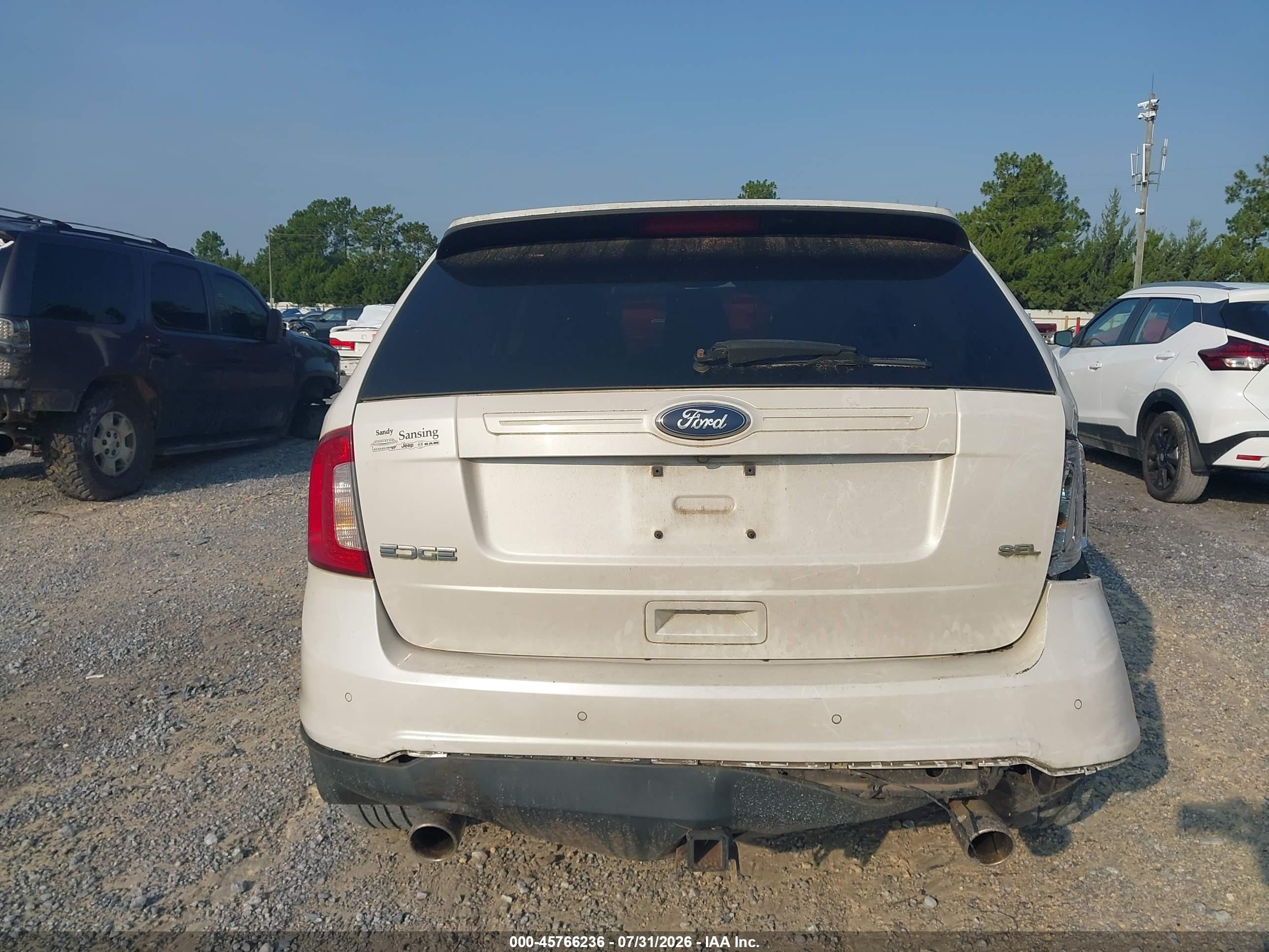 2012 Ford Edge Sel White vin: 2FMDK3JC1CBA25641