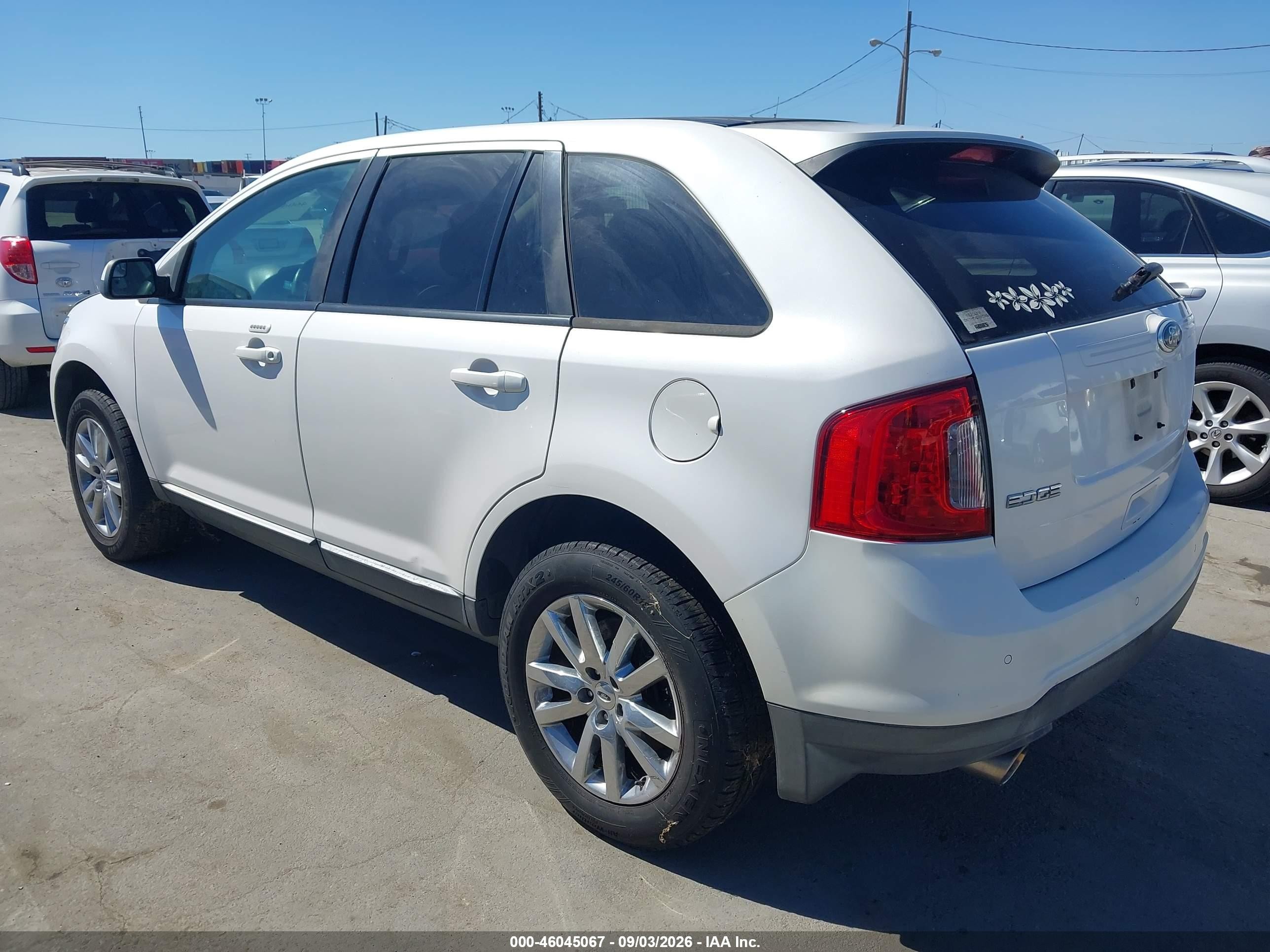 2012 Ford Edge Sel White vin: 2FMDK3JC1CBA63368