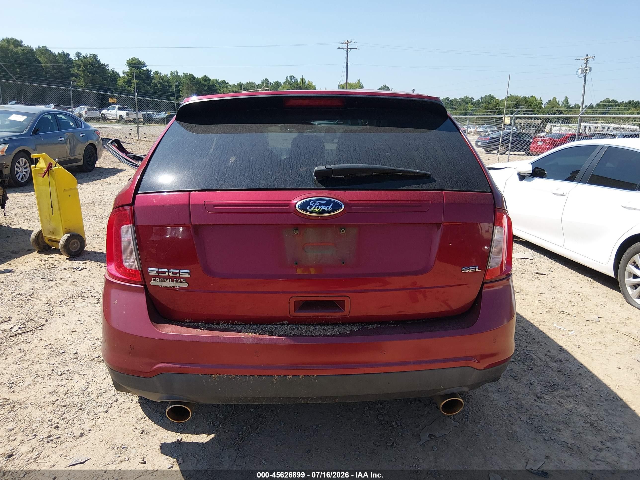2013 Ford Edge Sel Красный vin: 2FMDK3JC1DBA22031