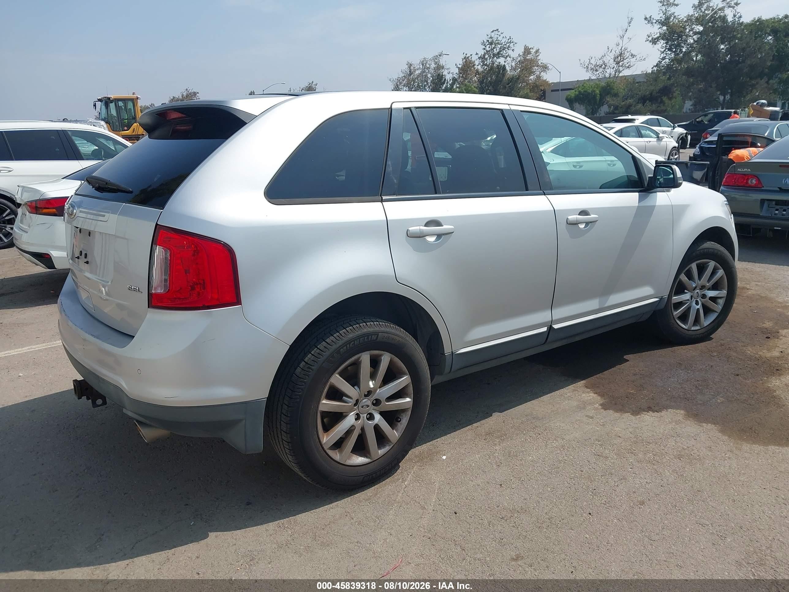 2013 Ford Edge Sel Silver vin: 2FMDK3JC1DBA87039