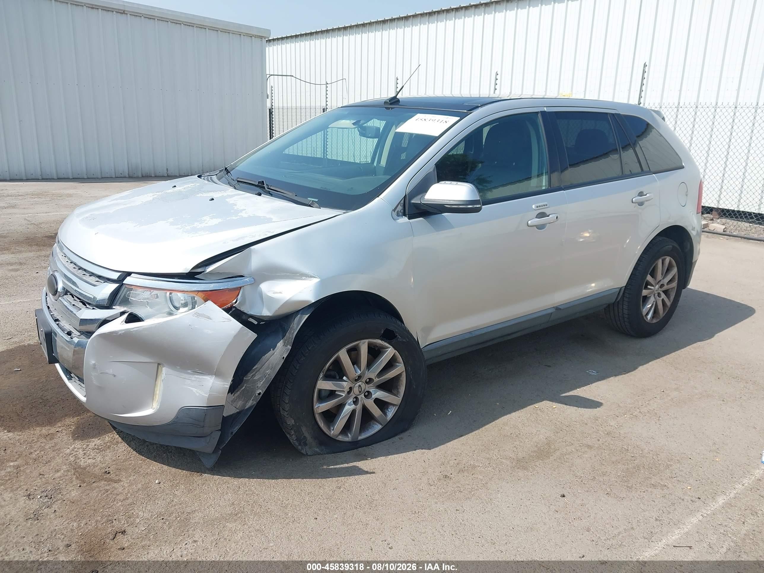 2013 Ford Edge Sel Silver vin: 2FMDK3JC1DBA87039