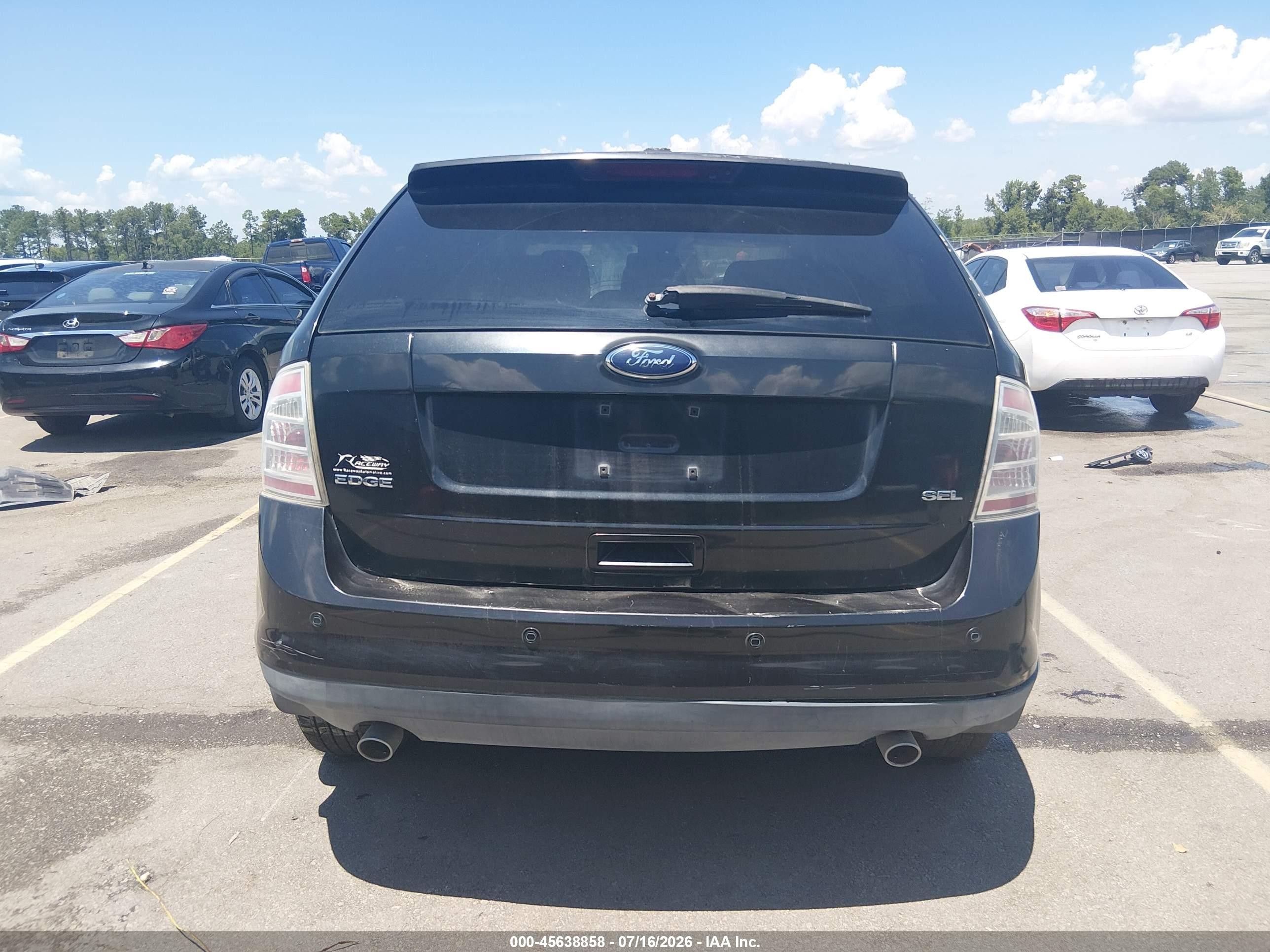 2010 Ford Edge Sel Black vin: 2FMDK3JC2ABA67216