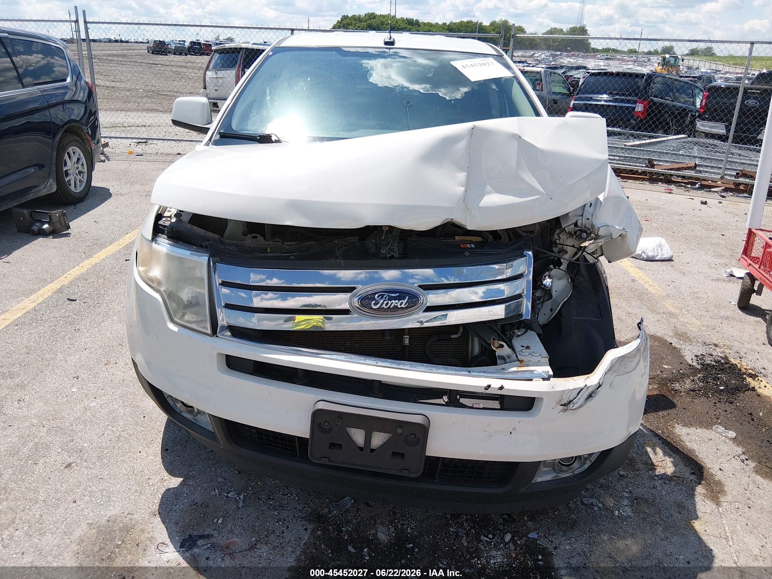 2010 Ford Edge Sel White vin: 2FMDK3JC2ABB45221