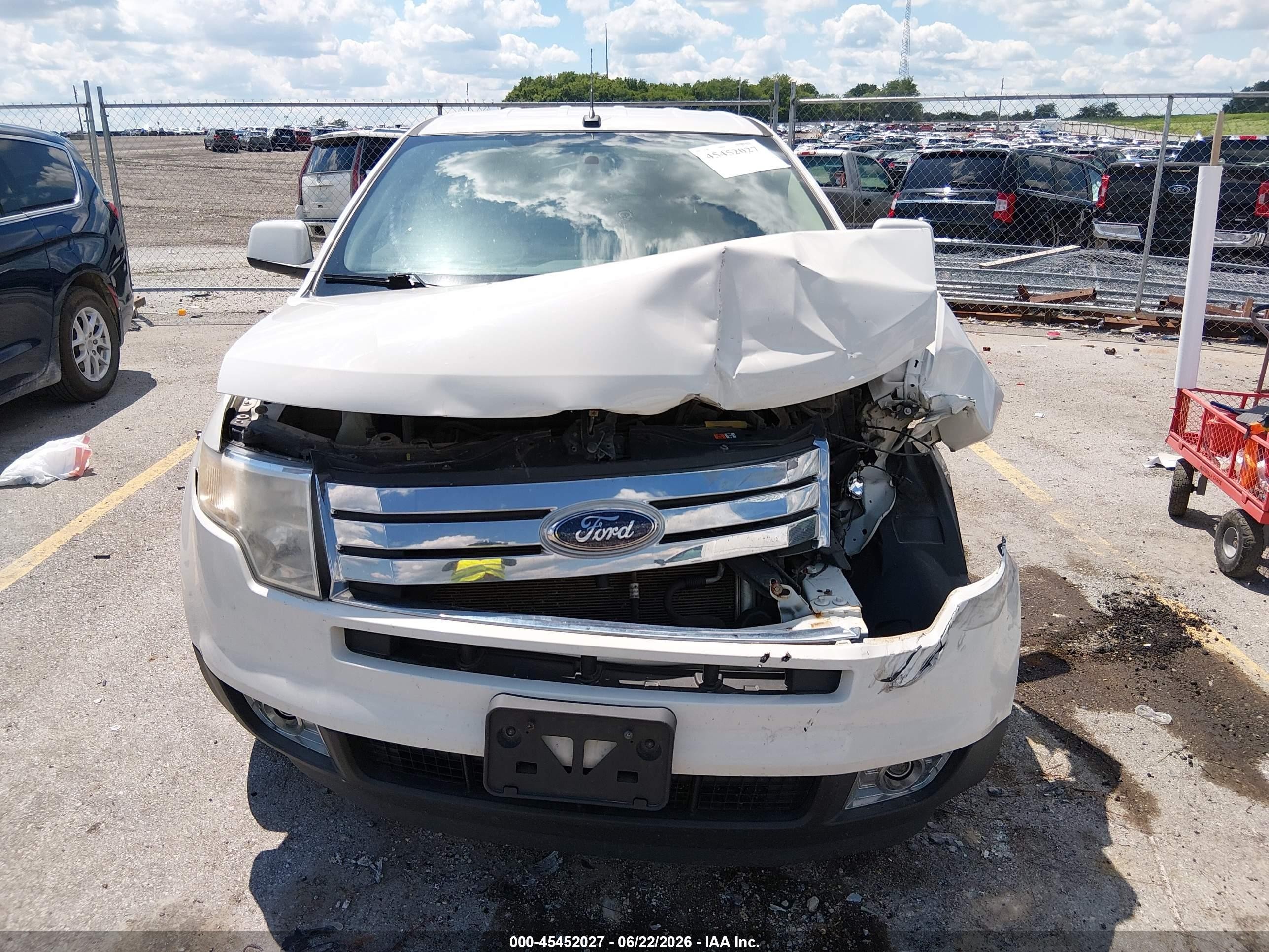 2010 Ford Edge Sel White vin: 2FMDK3JC2ABB45221