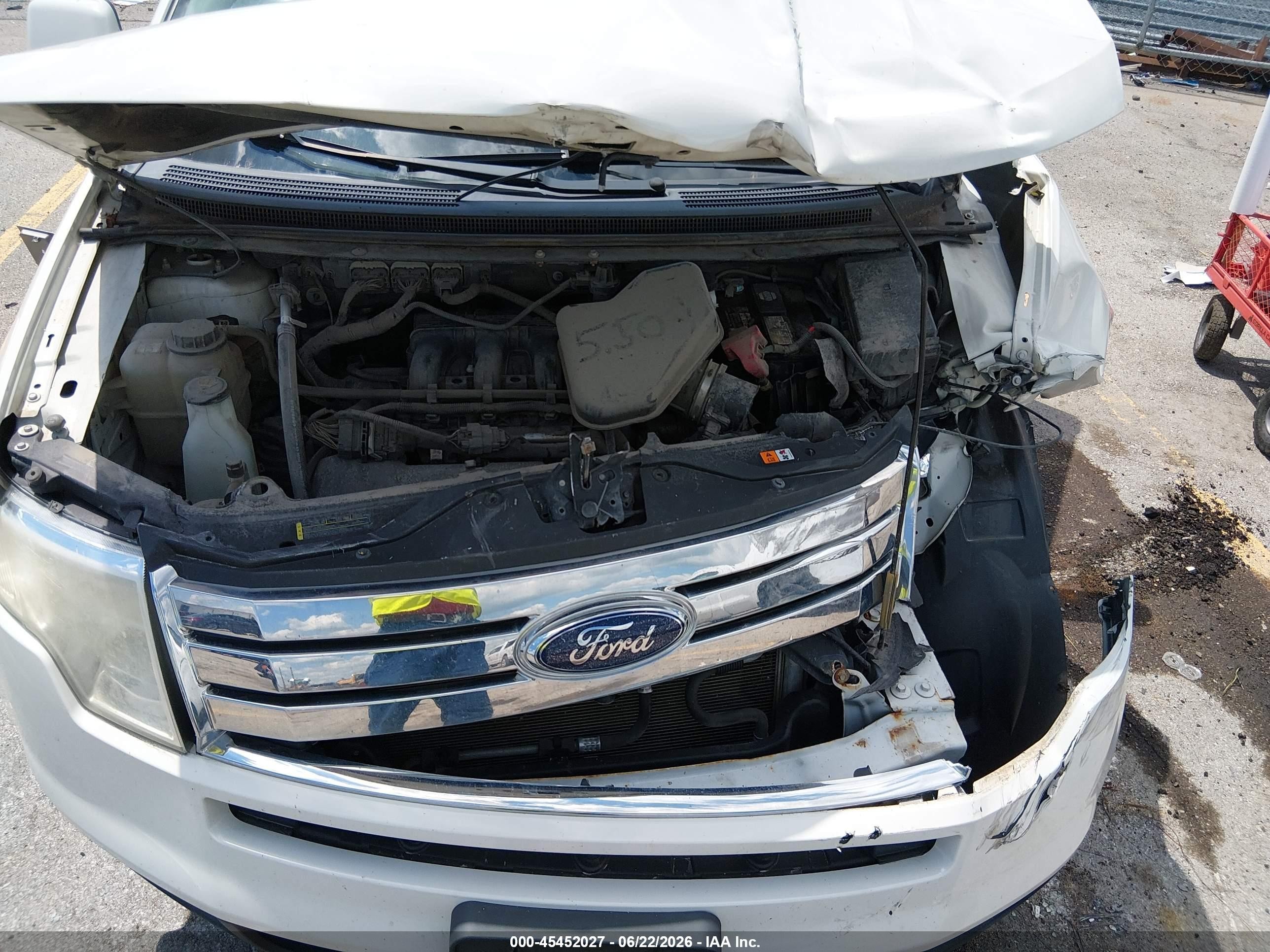 2010 Ford Edge Sel White vin: 2FMDK3JC2ABB45221