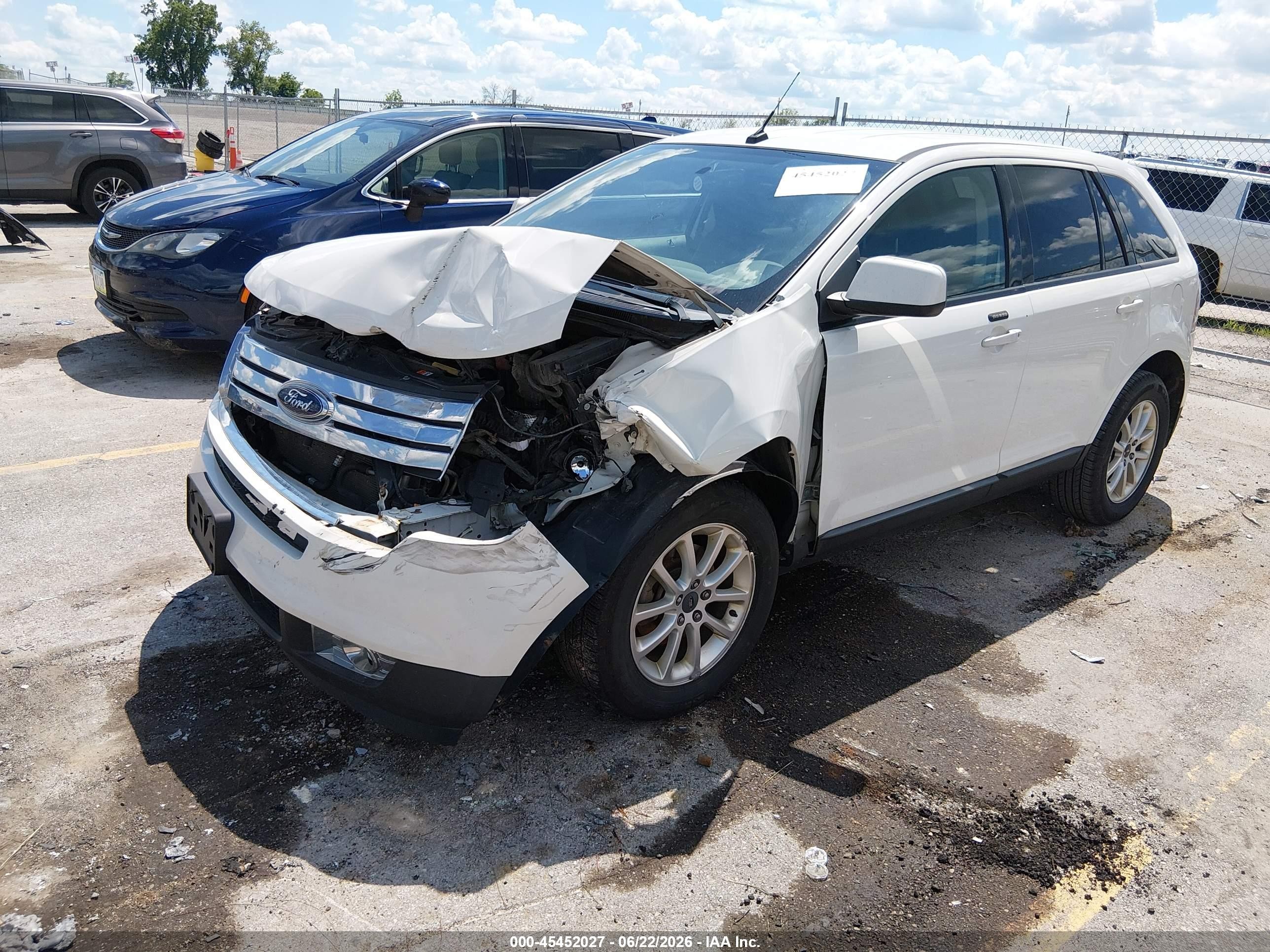 2010 Ford Edge Sel White vin: 2FMDK3JC2ABB45221