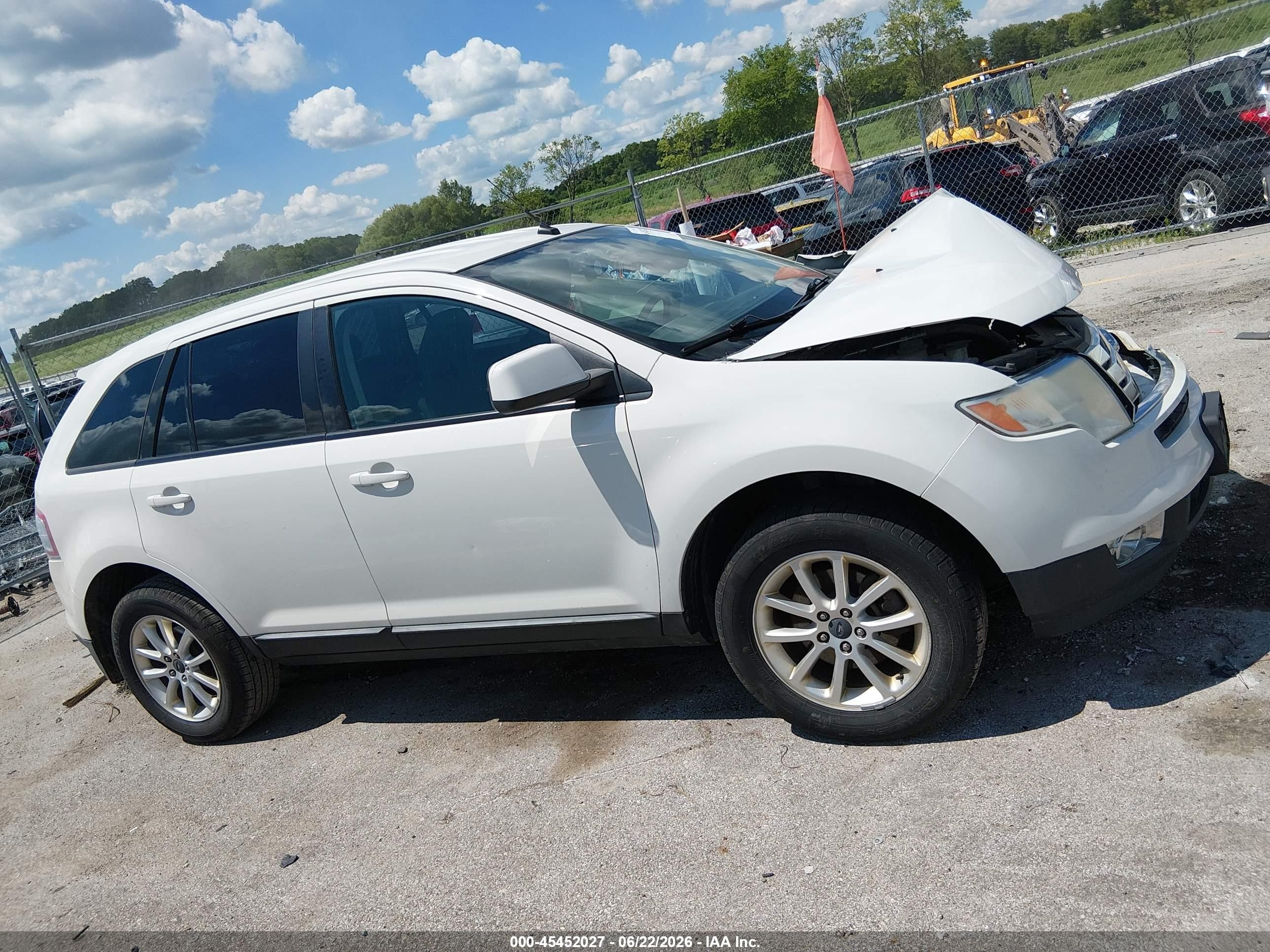2010 Ford Edge Sel White vin: 2FMDK3JC2ABB45221