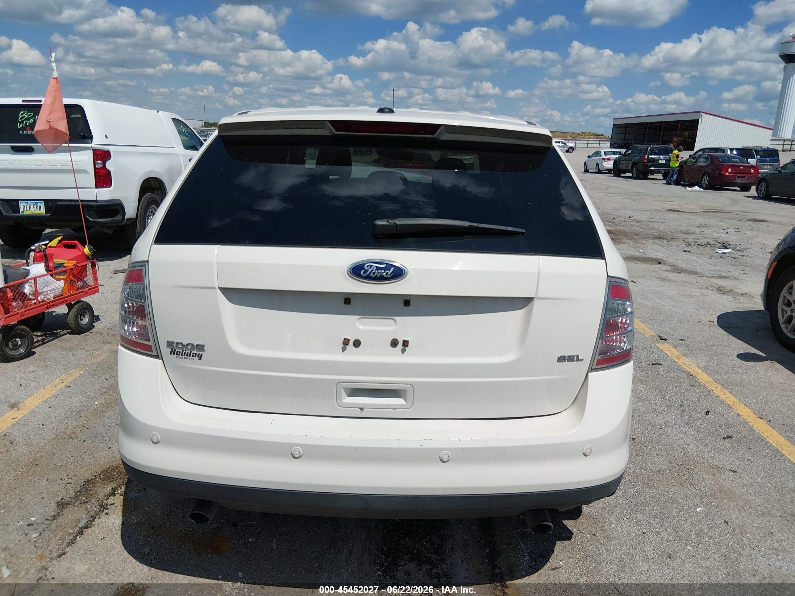 2010 Ford Edge Sel White vin: 2FMDK3JC2ABB45221