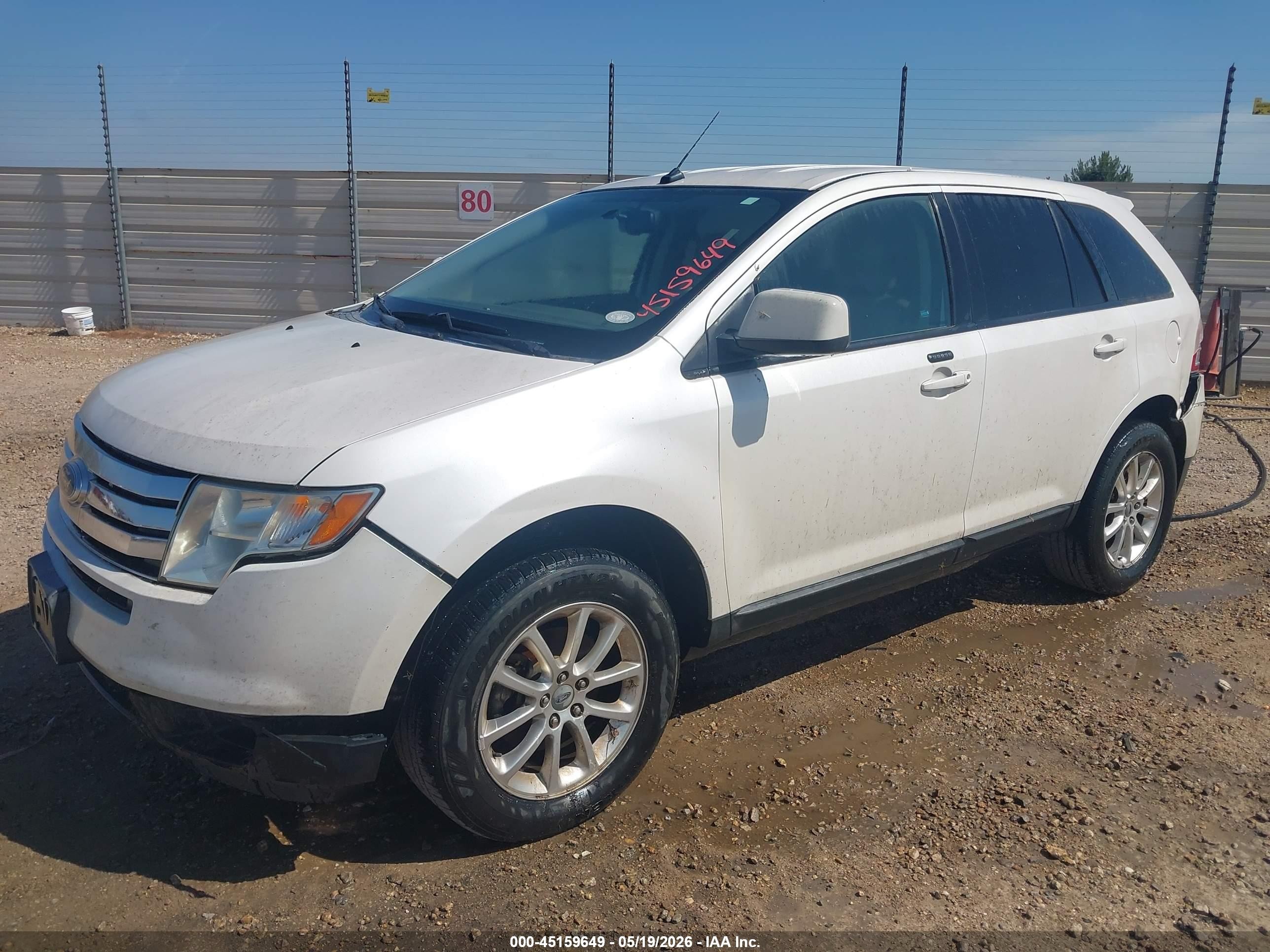 2010 Ford Edge Sel White vin: 2FMDK3JC2ABB50600