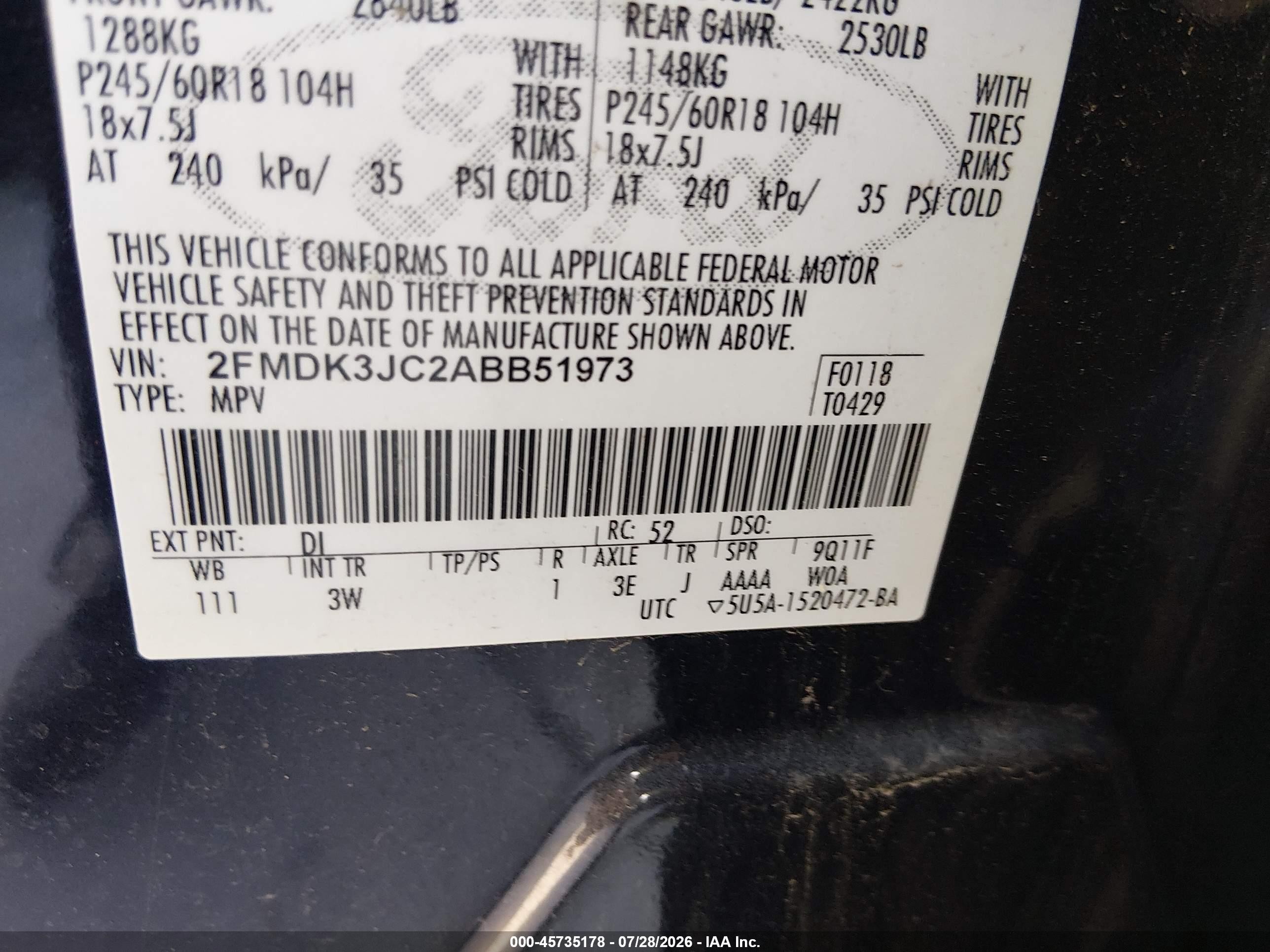2010 Ford Edge Sel Черный vin: 2FMDK3JC2ABB51973