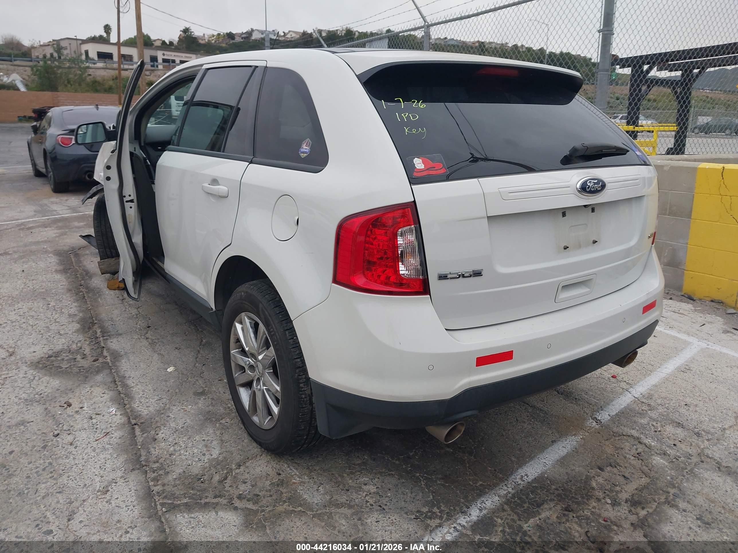 2013 Ford Edge Sel White vin: 2FMDK3JC2DBA37041