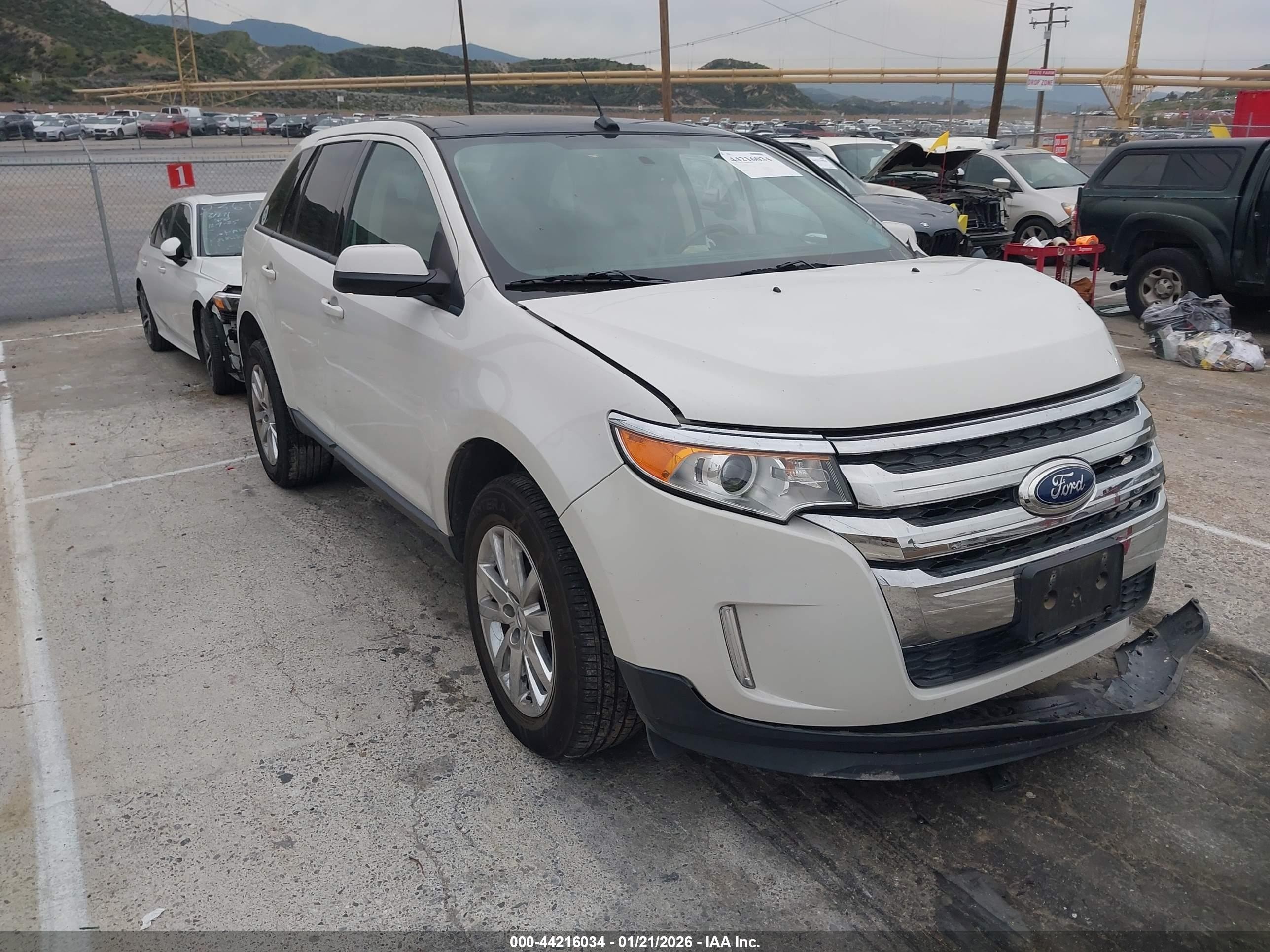 2013 Ford Edge Sel White vin: 2FMDK3JC2DBA37041