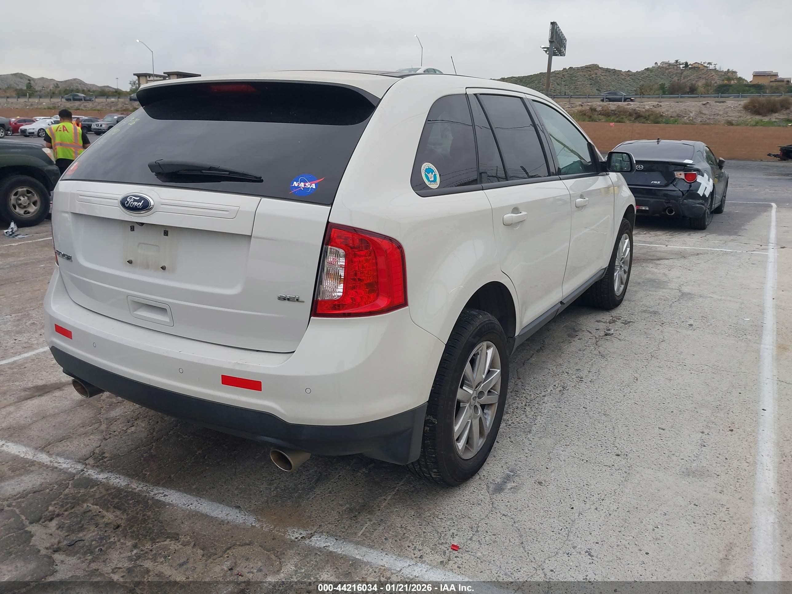 2013 Ford Edge Sel White vin: 2FMDK3JC2DBA37041