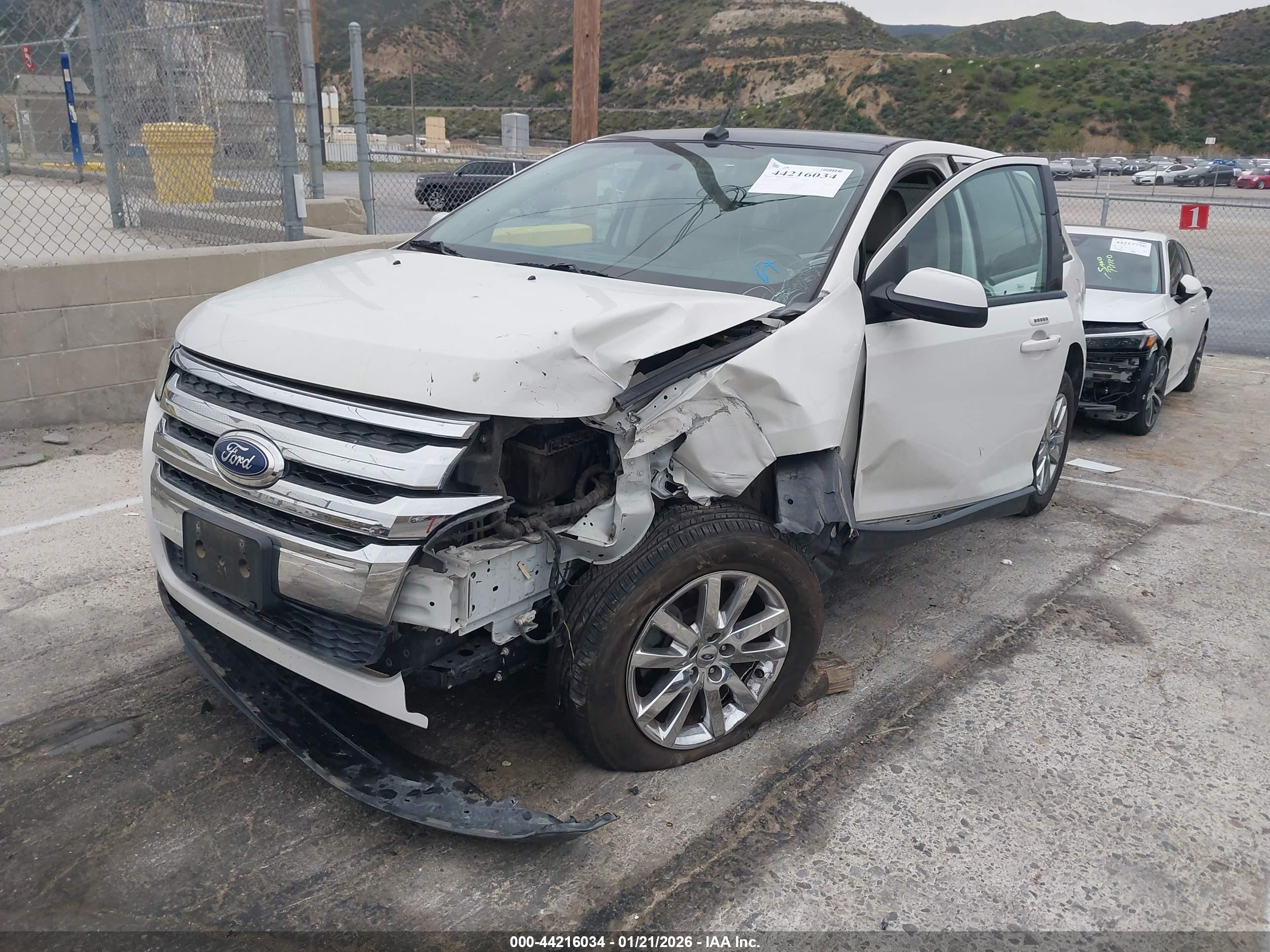 2013 Ford Edge Sel White vin: 2FMDK3JC2DBA37041