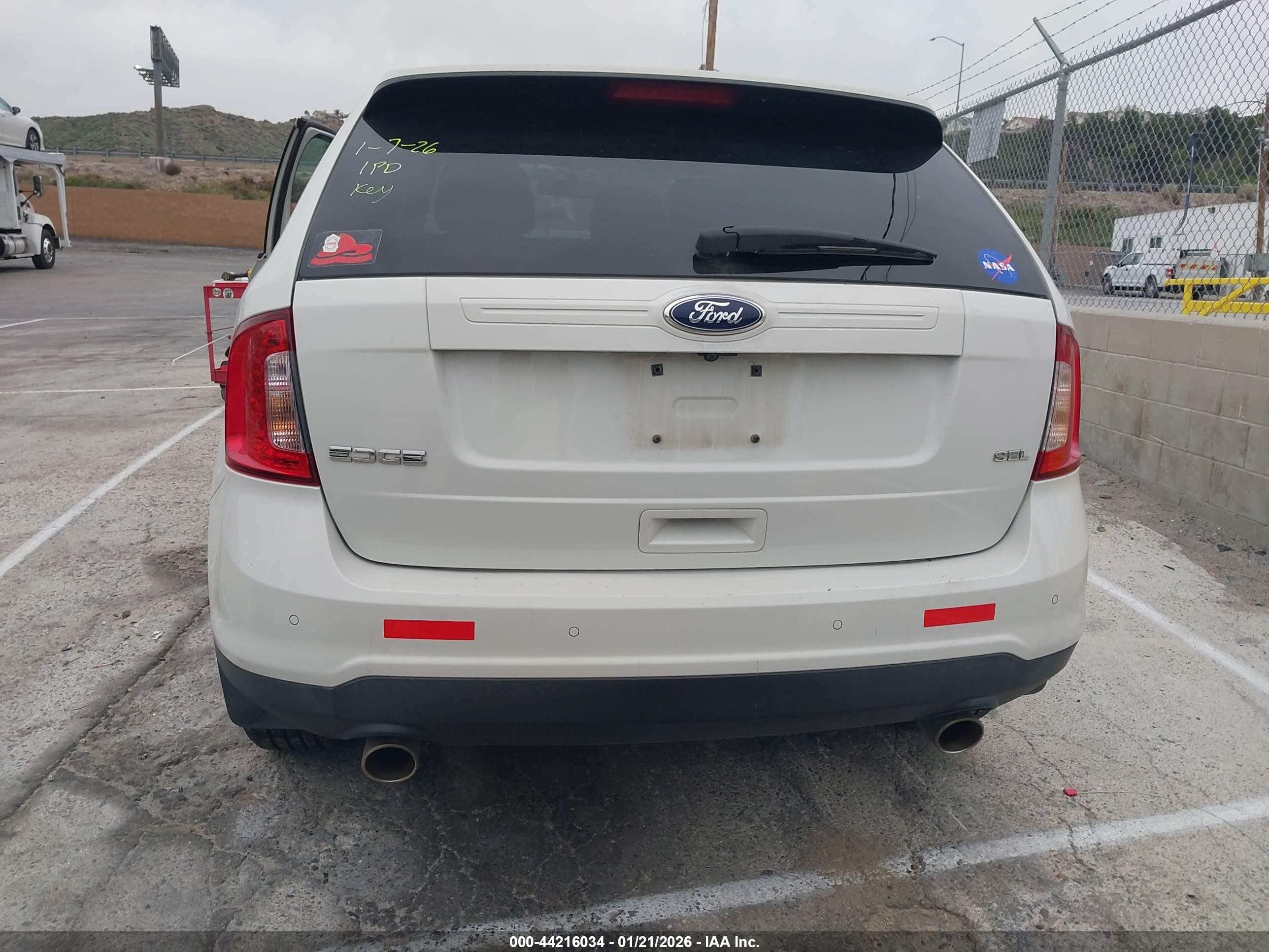 2013 Ford Edge Sel White vin: 2FMDK3JC2DBA37041