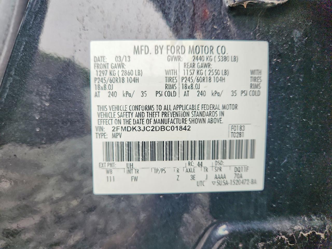 2013 Ford Edge Sel Черный vin: 2FMDK3JC2DBC01842
