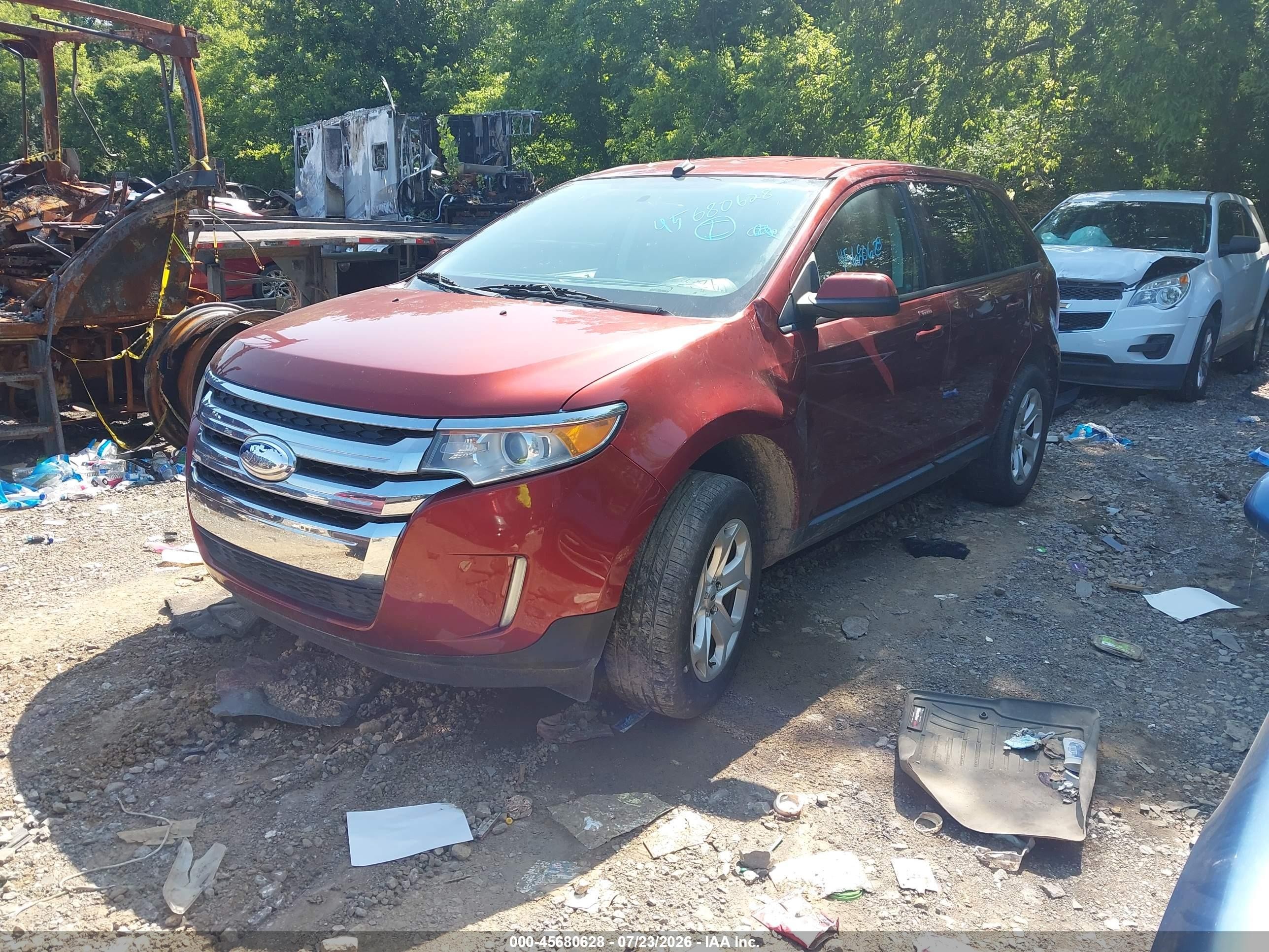 2014 Ford Edge Sel Orange vin: 2FMDK3JC2EBA99752