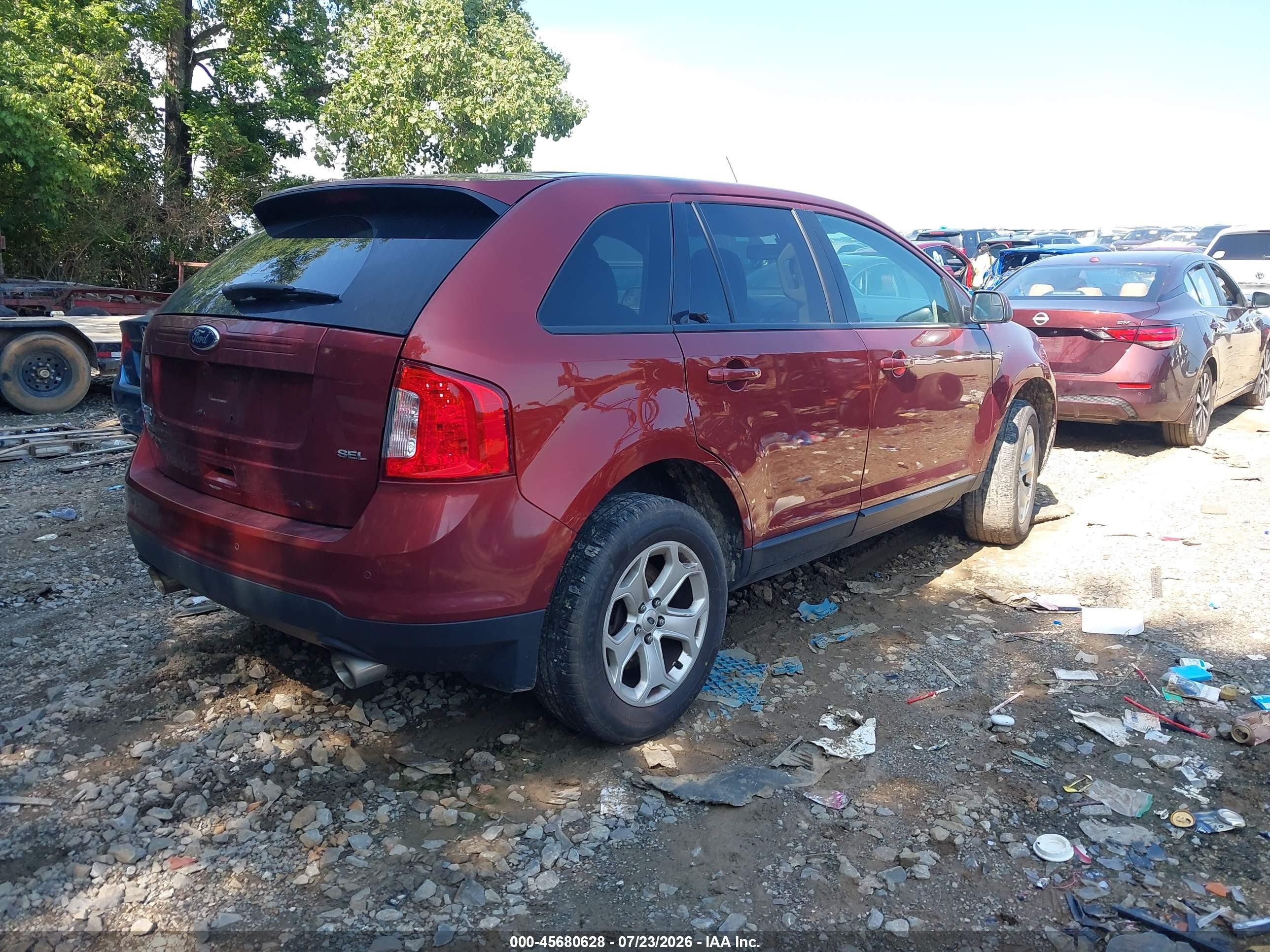 2014 Ford Edge Sel Orange vin: 2FMDK3JC2EBA99752