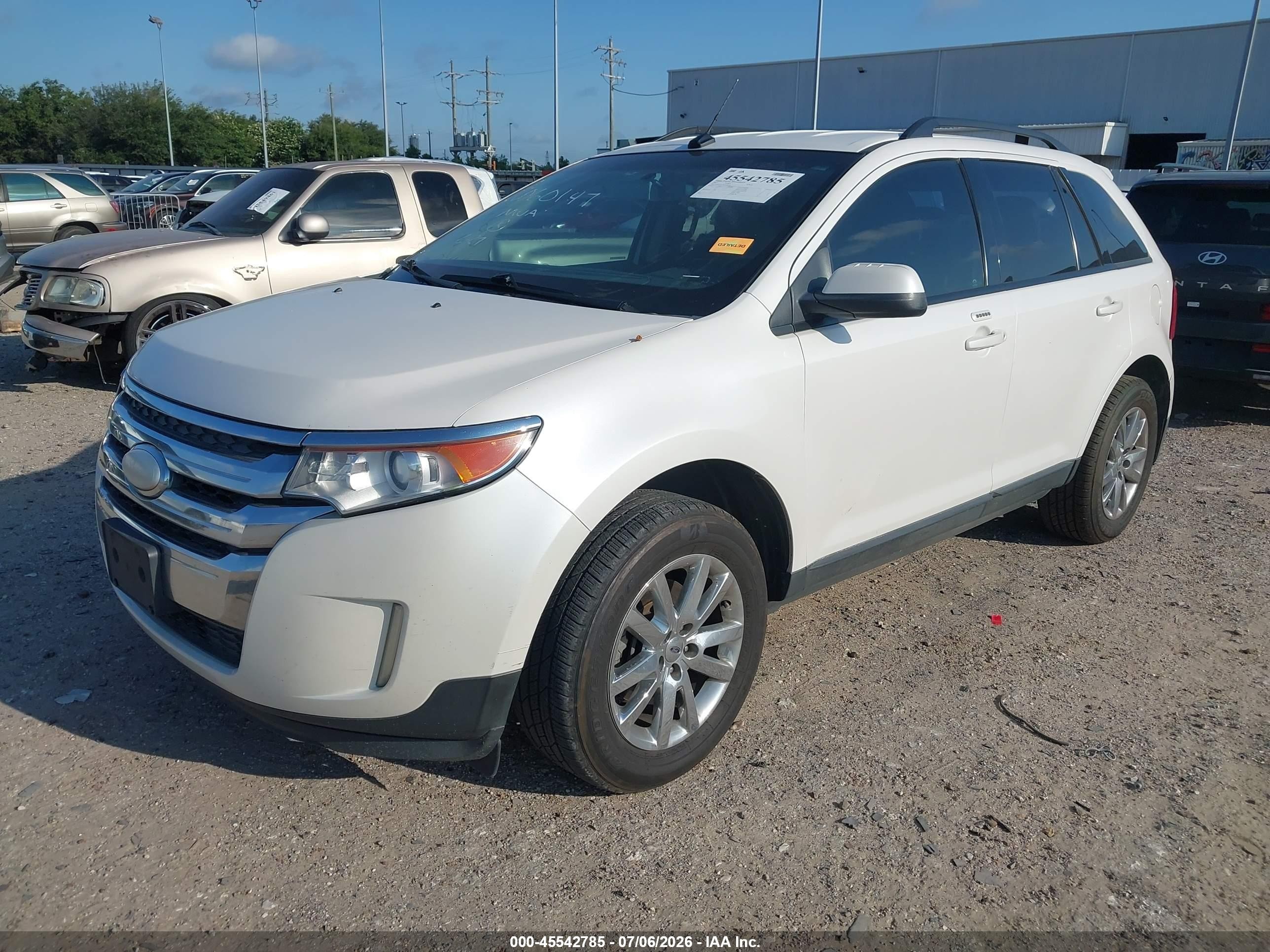 2012 Ford Edge Sel White vin: 2FMDK3JC3CBA80589