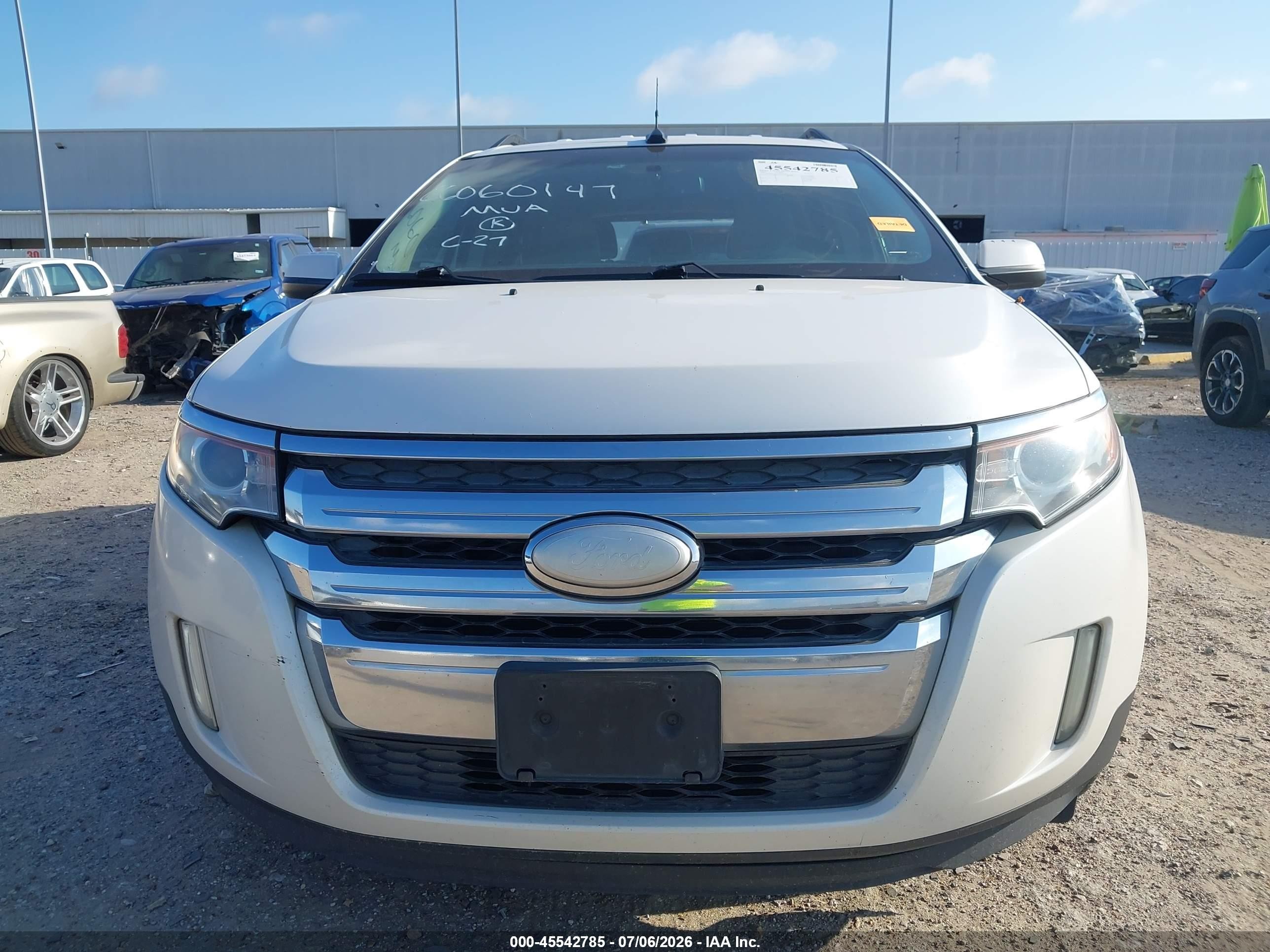 2012 Ford Edge Sel White vin: 2FMDK3JC3CBA80589