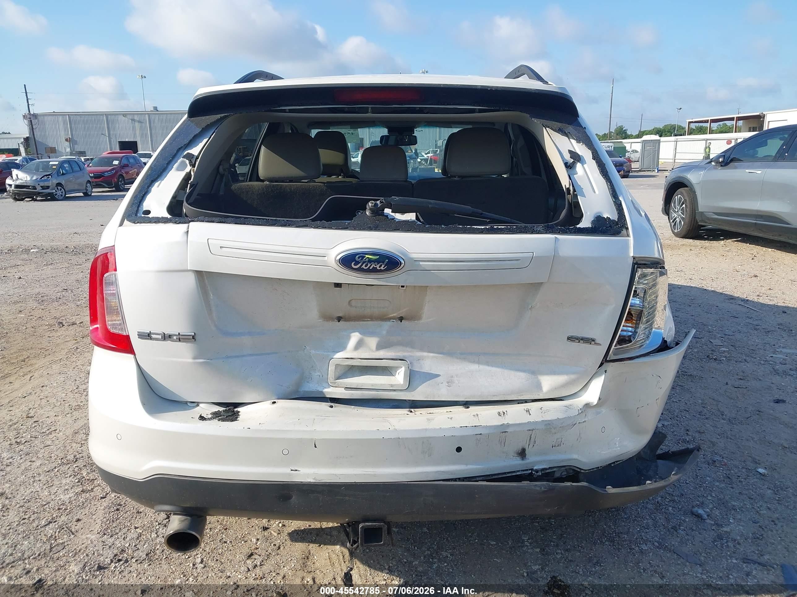 2012 Ford Edge Sel White vin: 2FMDK3JC3CBA80589