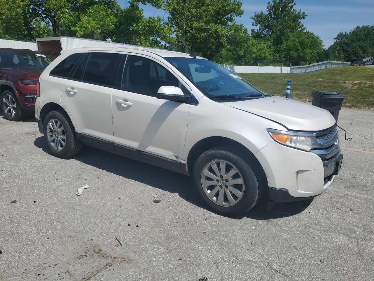 2012 Ford Edge Sel White vin: 2FMDK3JC3CBA87610 Damage: Right Front Door, Dent(S) W/ Paint Dmg, 1/2 To 1 Inch