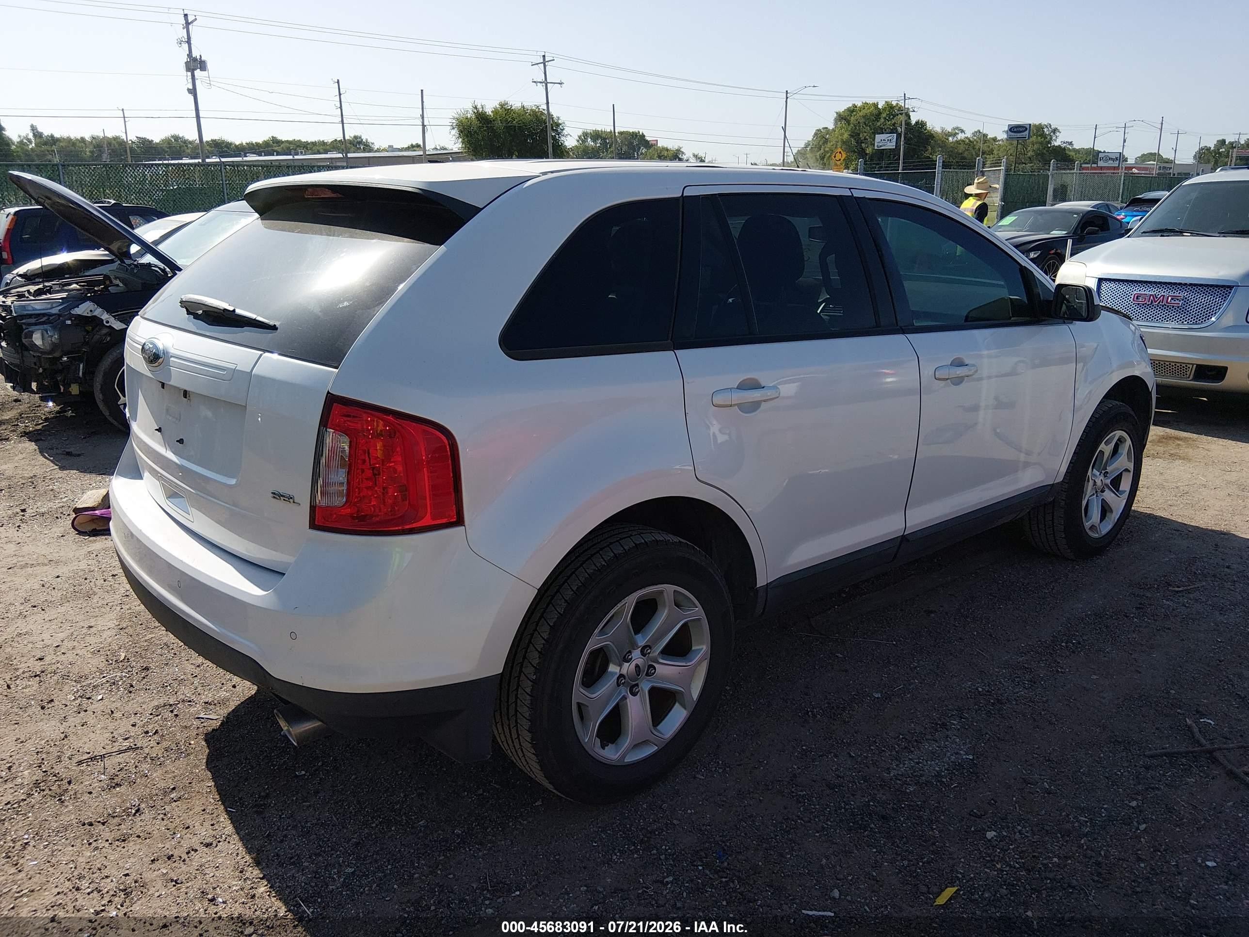2013 Ford Edge Sel White vin: 2FMDK3JC3DBC30282