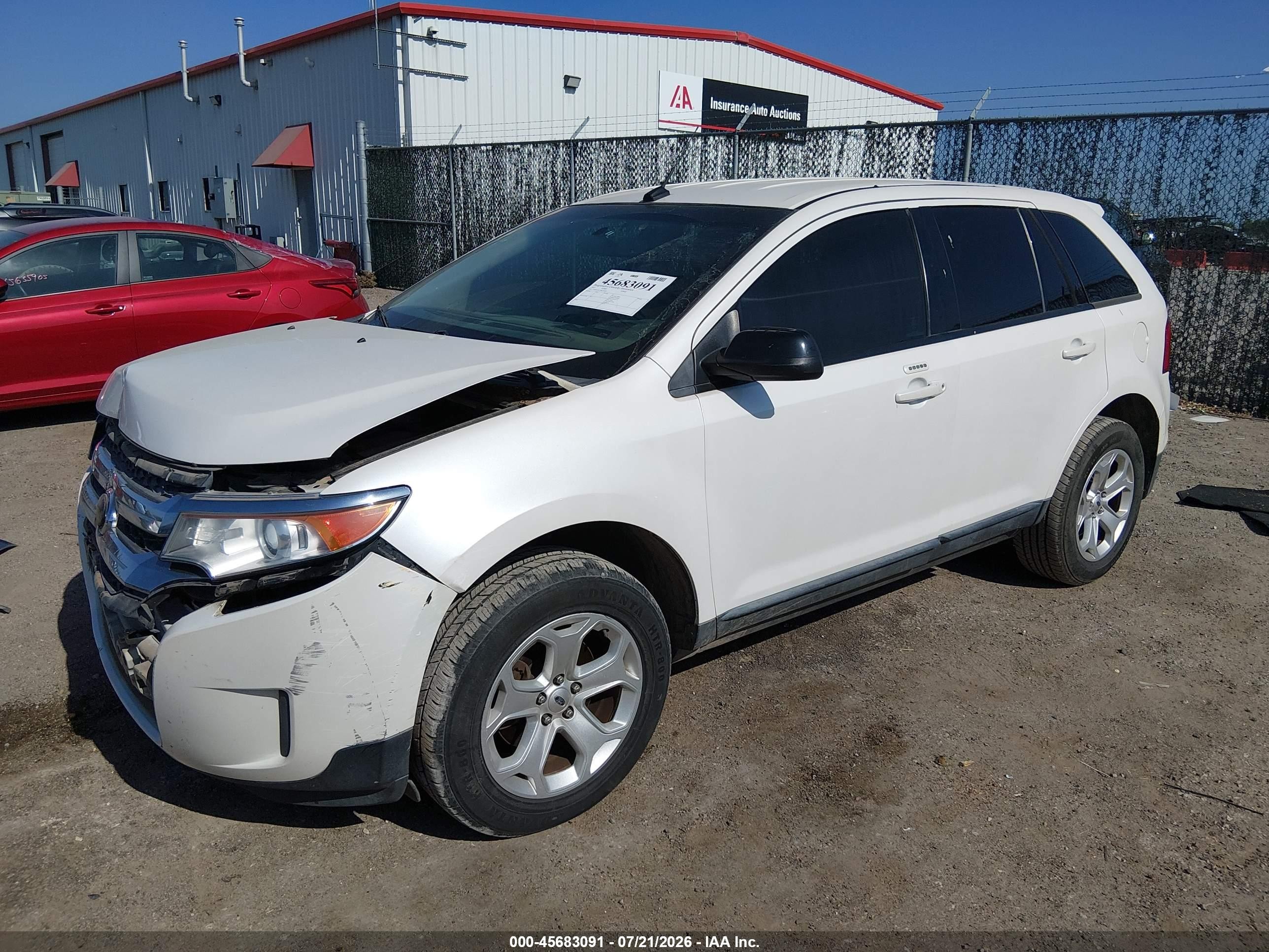 2013 Ford Edge Sel White vin: 2FMDK3JC3DBC30282