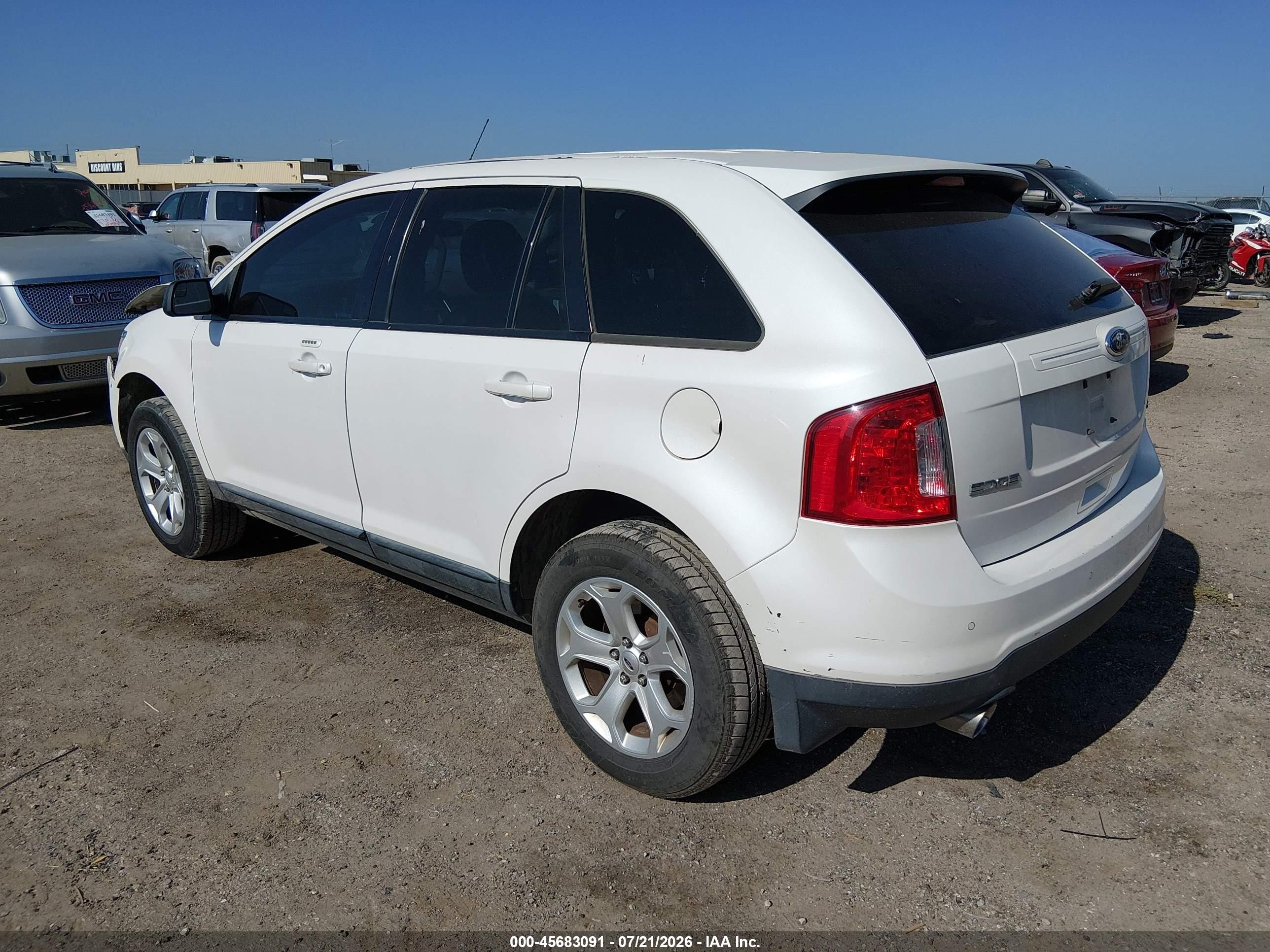 2013 Ford Edge Sel White vin: 2FMDK3JC3DBC30282