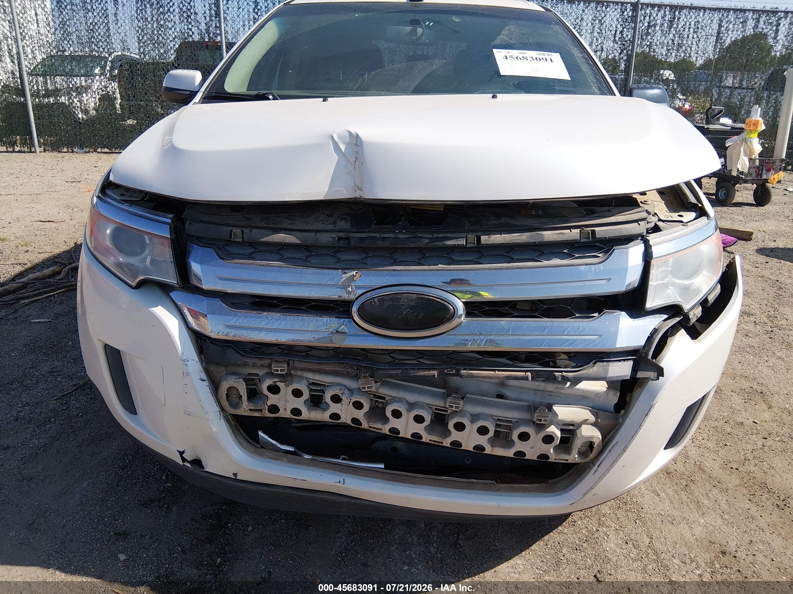 2013 Ford Edge Sel White vin: 2FMDK3JC3DBC30282