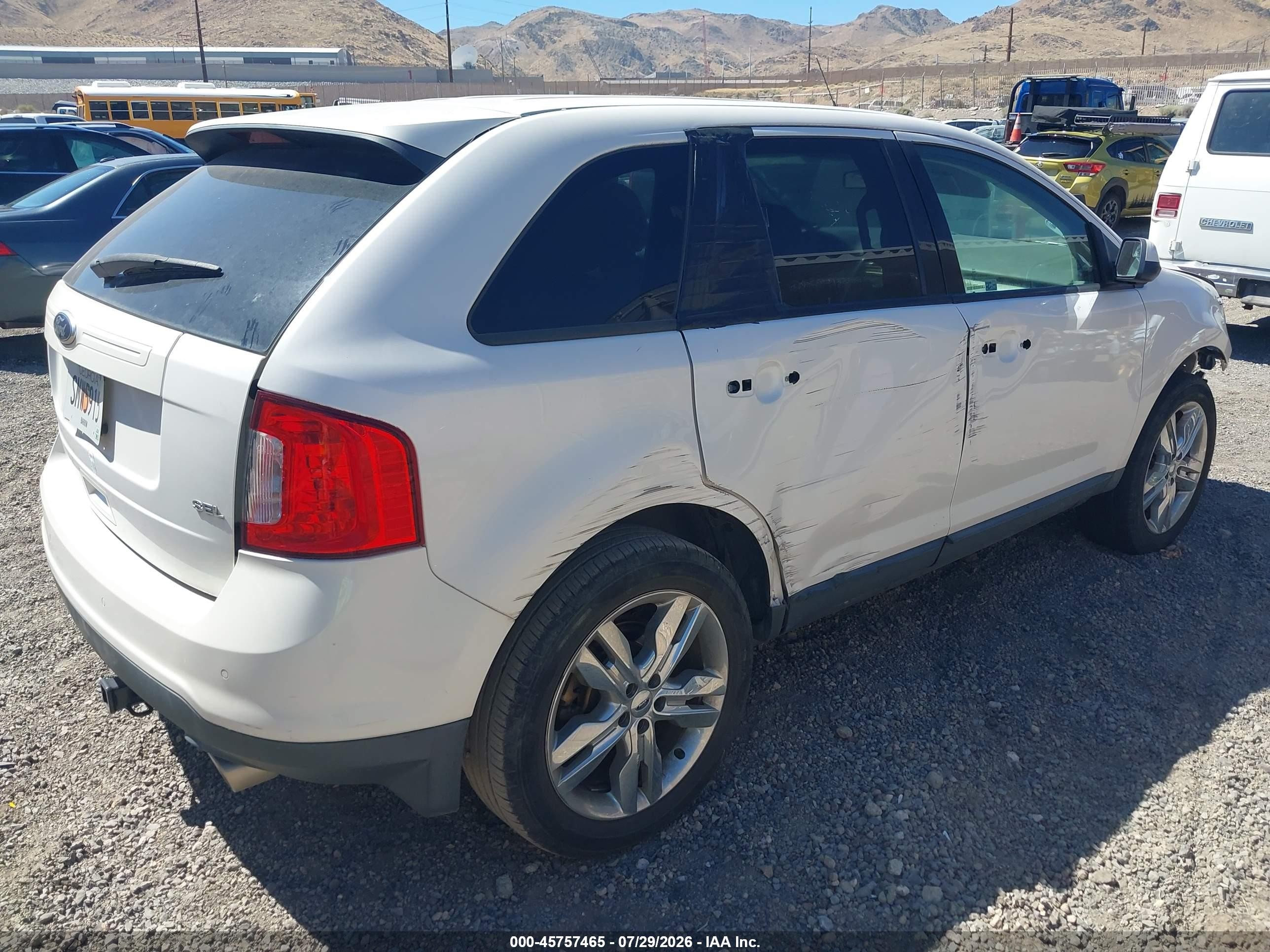 2013 Ford Edge Sel White vin: 2FMDK3JC3DBE02116