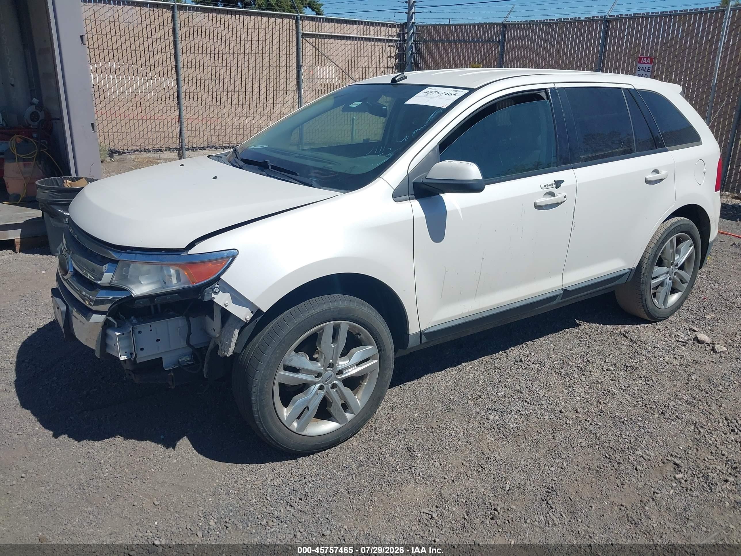 2013 Ford Edge Sel White vin: 2FMDK3JC3DBE02116