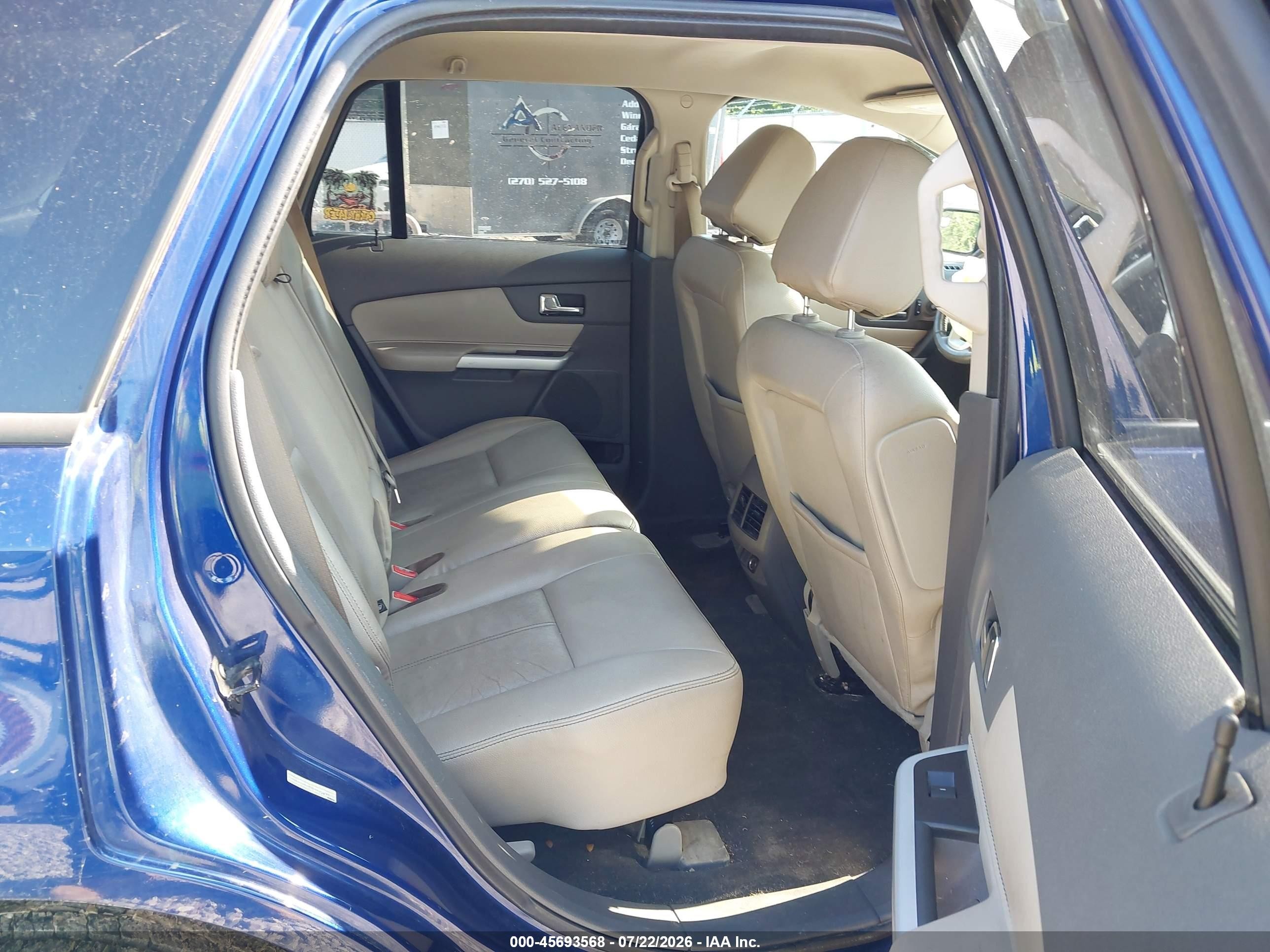 2014 Ford Edge Sel Blue vin: 2FMDK3JC3EBB40597