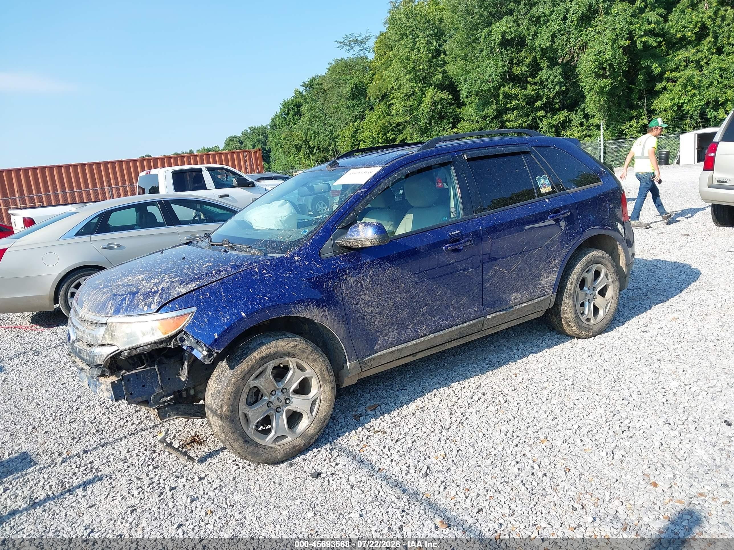 2014 Ford Edge Sel Blue vin: 2FMDK3JC3EBB40597