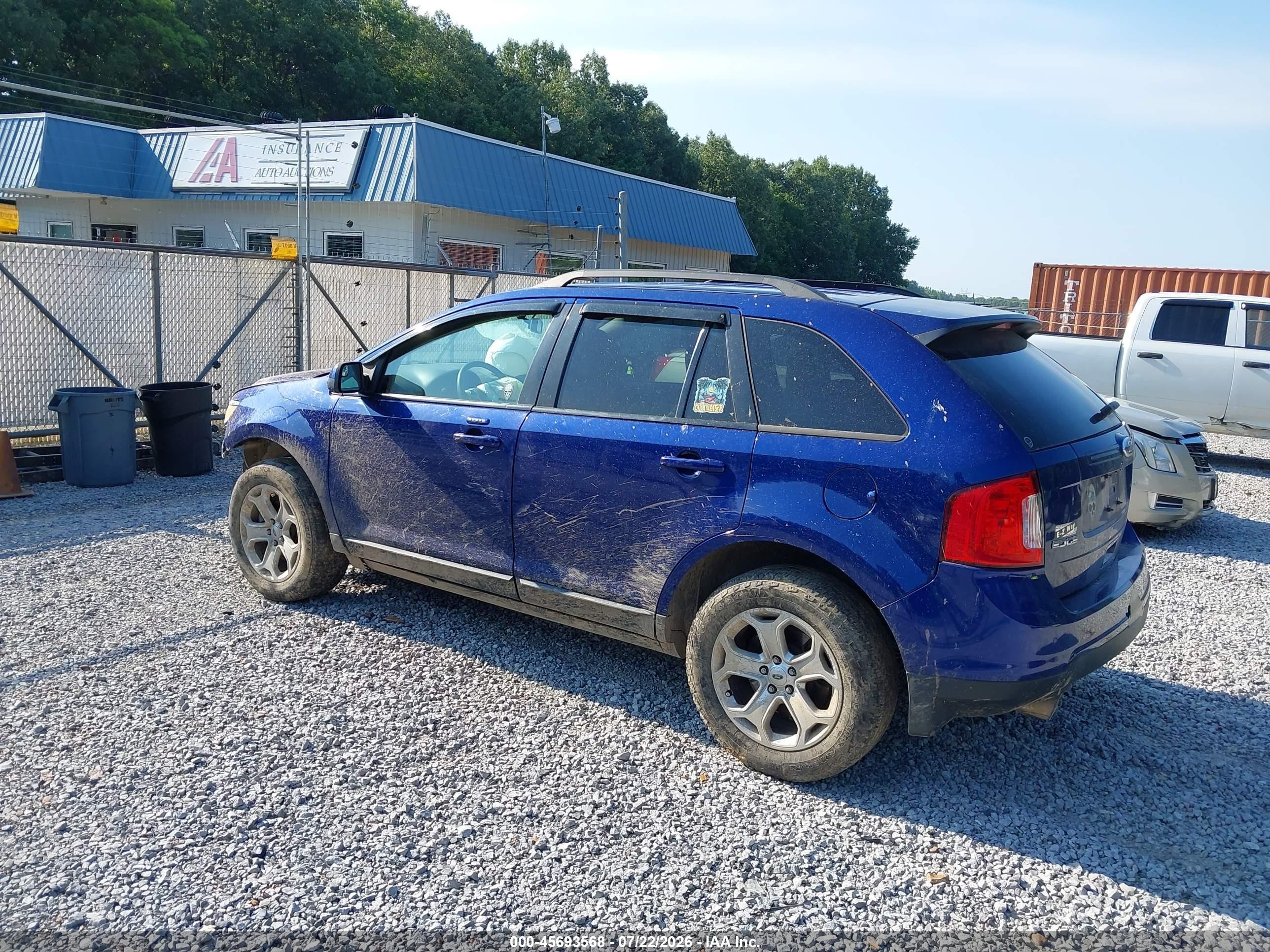 2014 Ford Edge Sel Blue vin: 2FMDK3JC3EBB40597