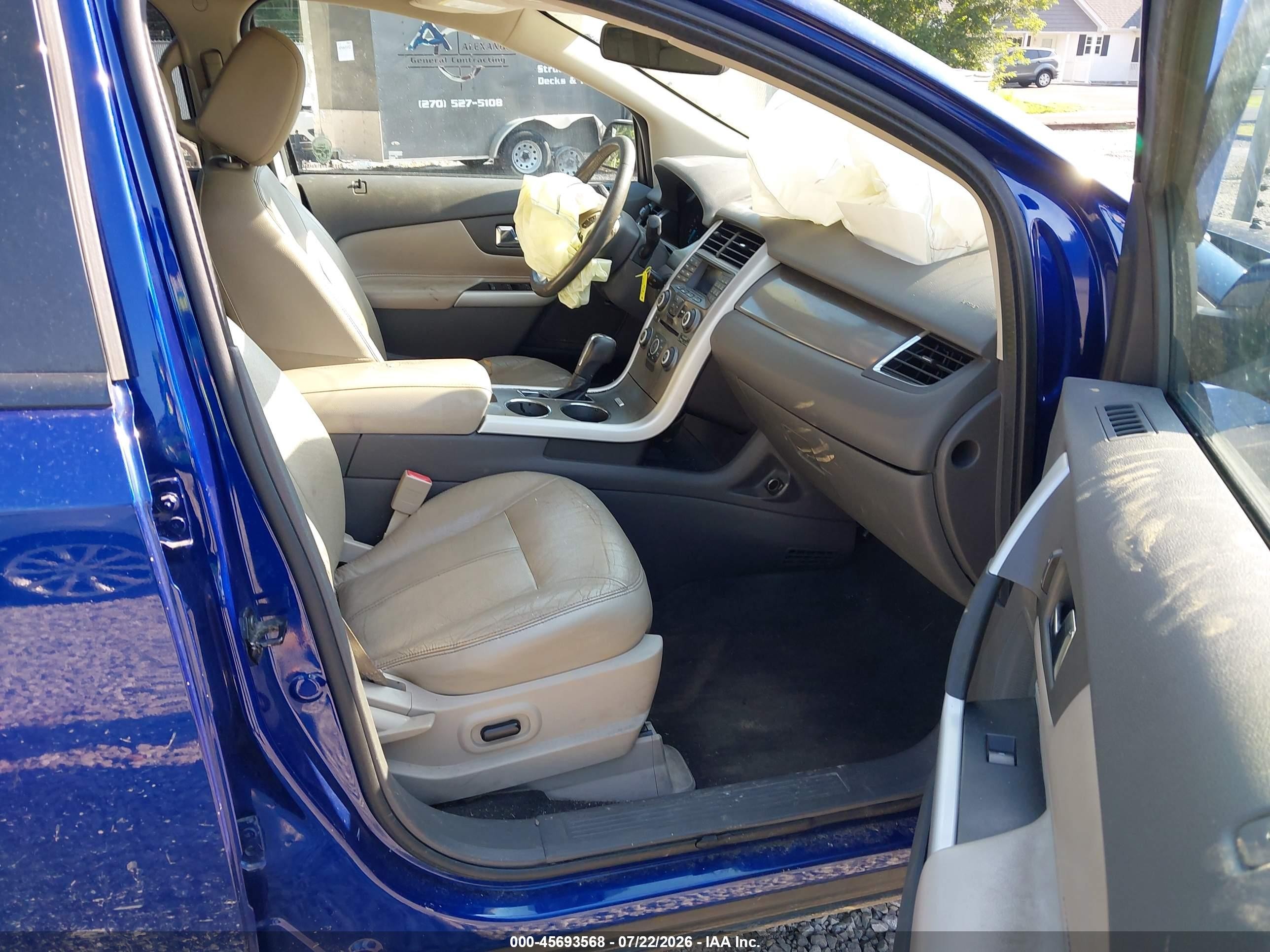 2014 Ford Edge Sel Blue vin: 2FMDK3JC3EBB40597