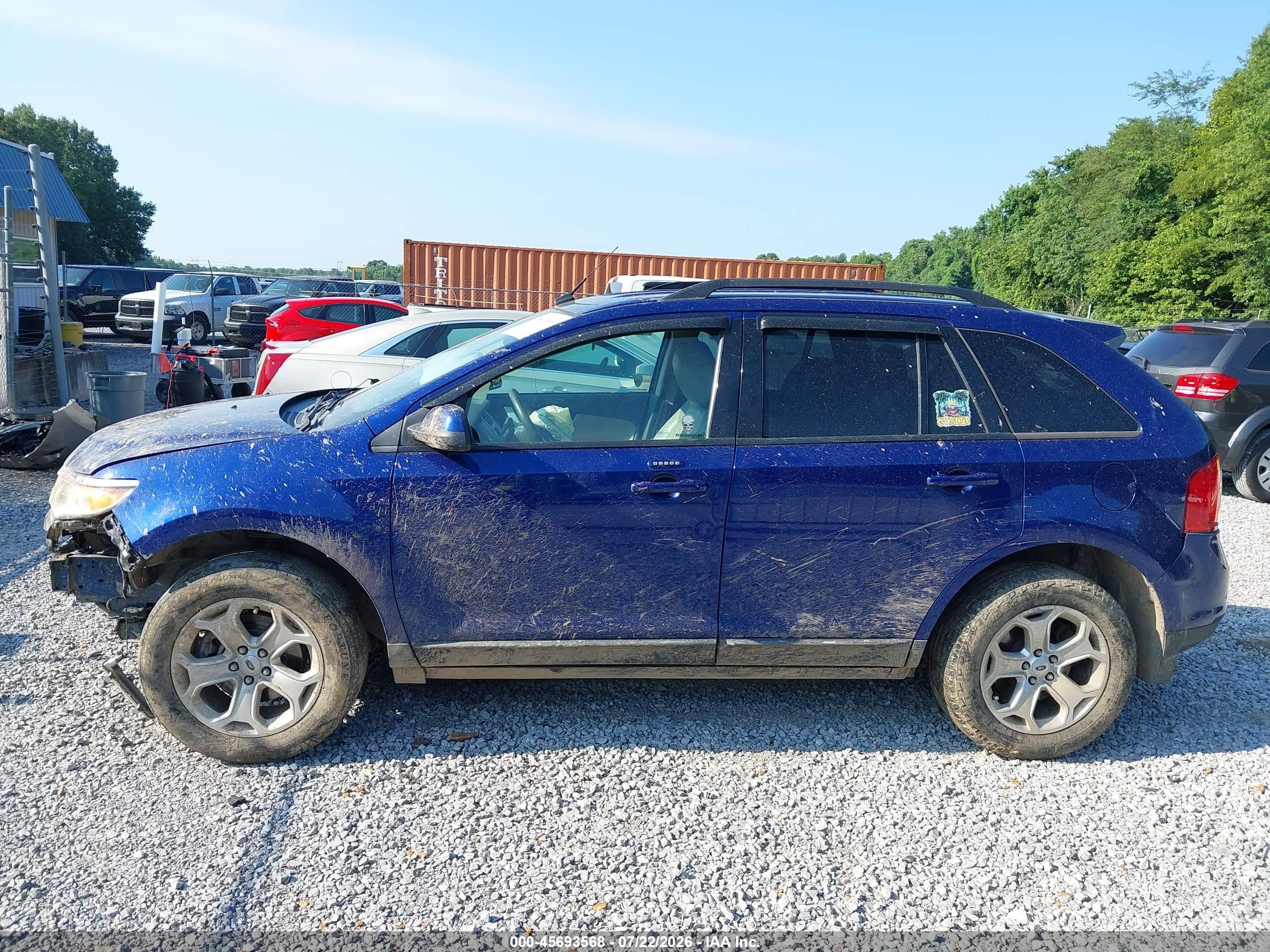 2014 Ford Edge Sel Blue vin: 2FMDK3JC3EBB40597