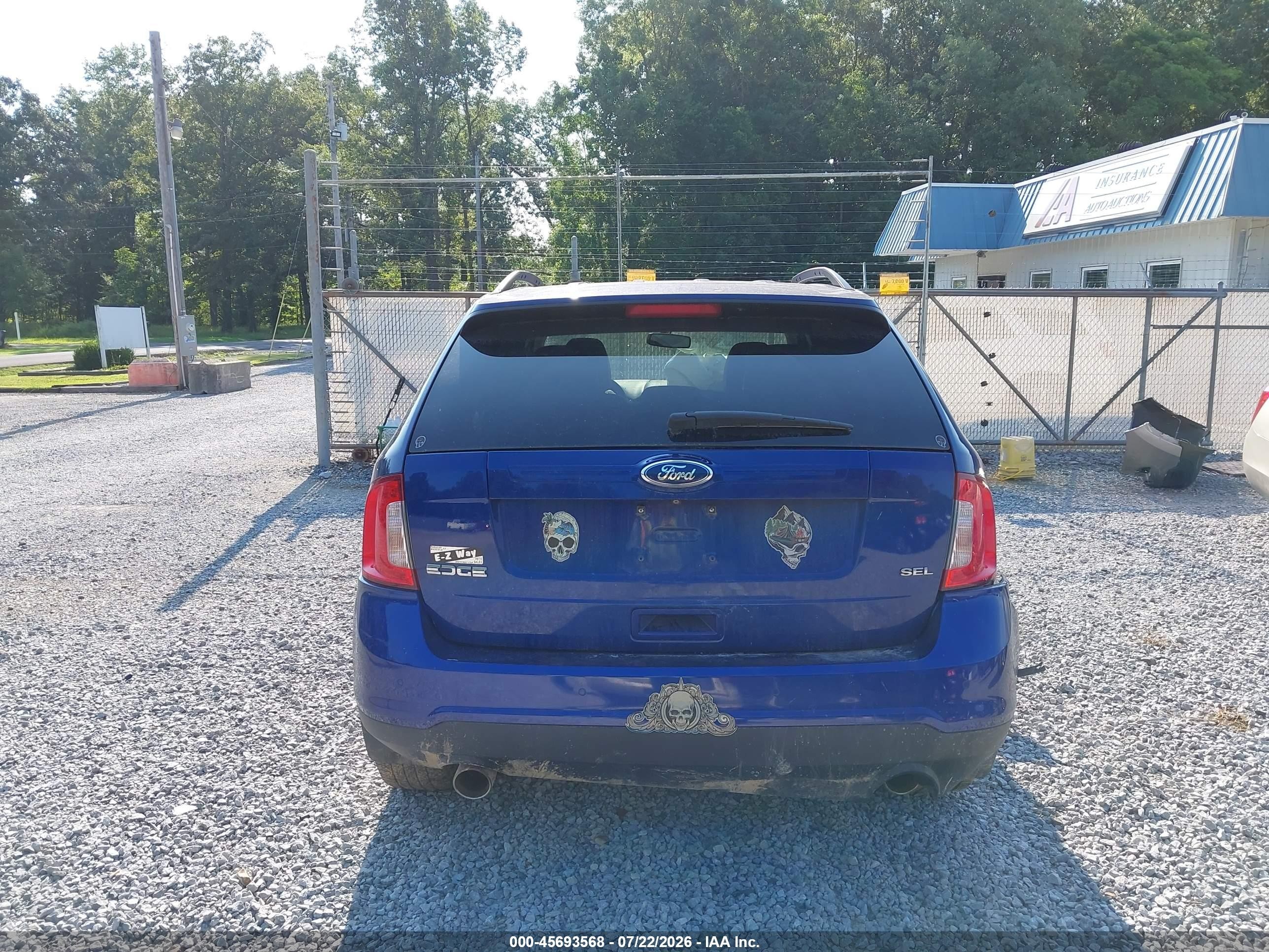 2014 Ford Edge Sel Blue vin: 2FMDK3JC3EBB40597