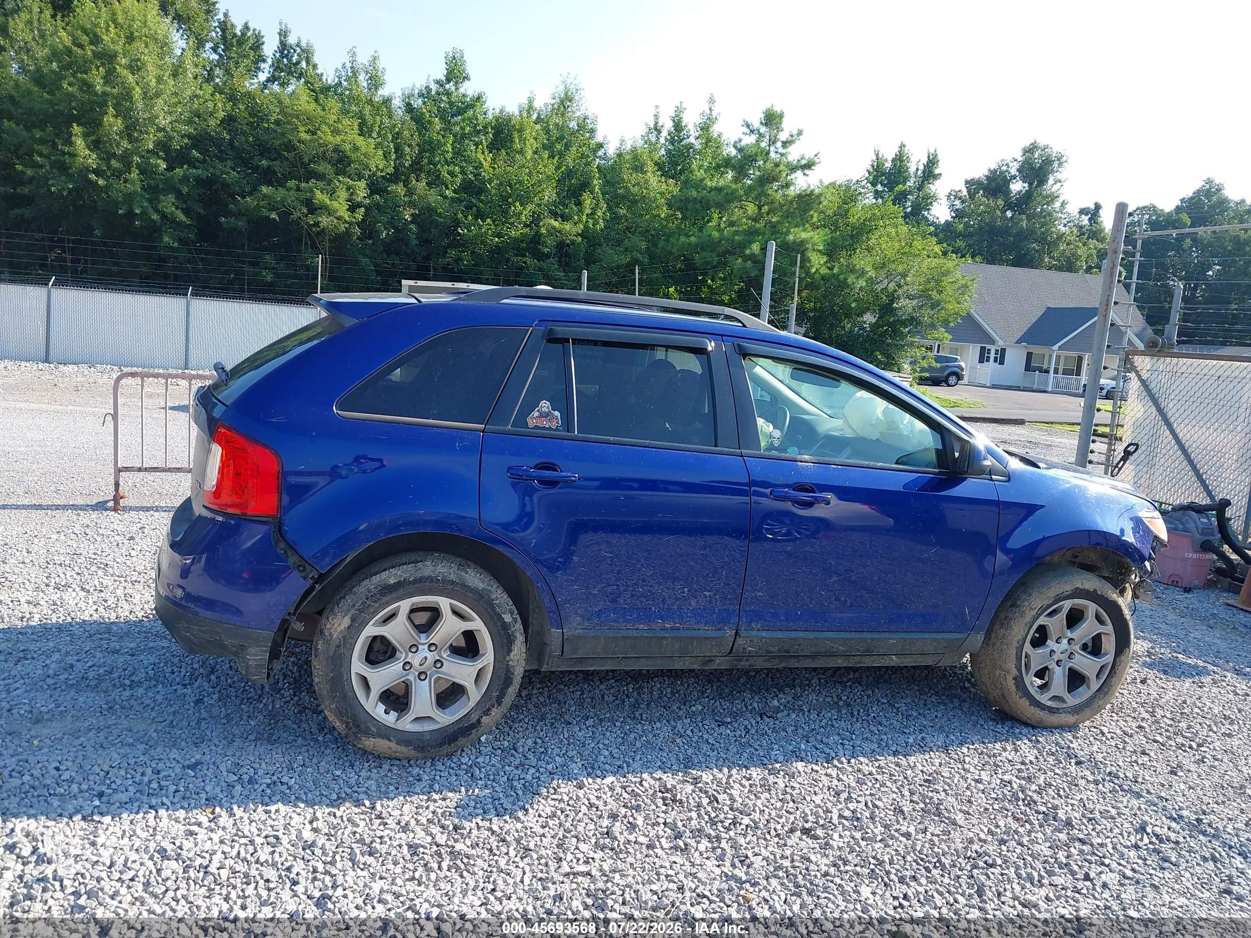 2014 Ford Edge Sel Blue vin: 2FMDK3JC3EBB40597
