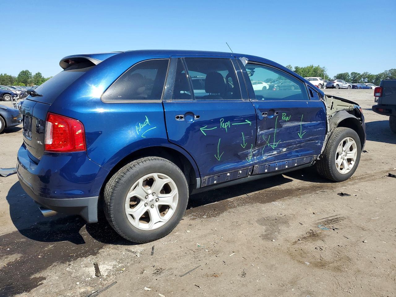 2012 Ford Edge Sel Синий vin: 2FMDK3JC4CBA88393