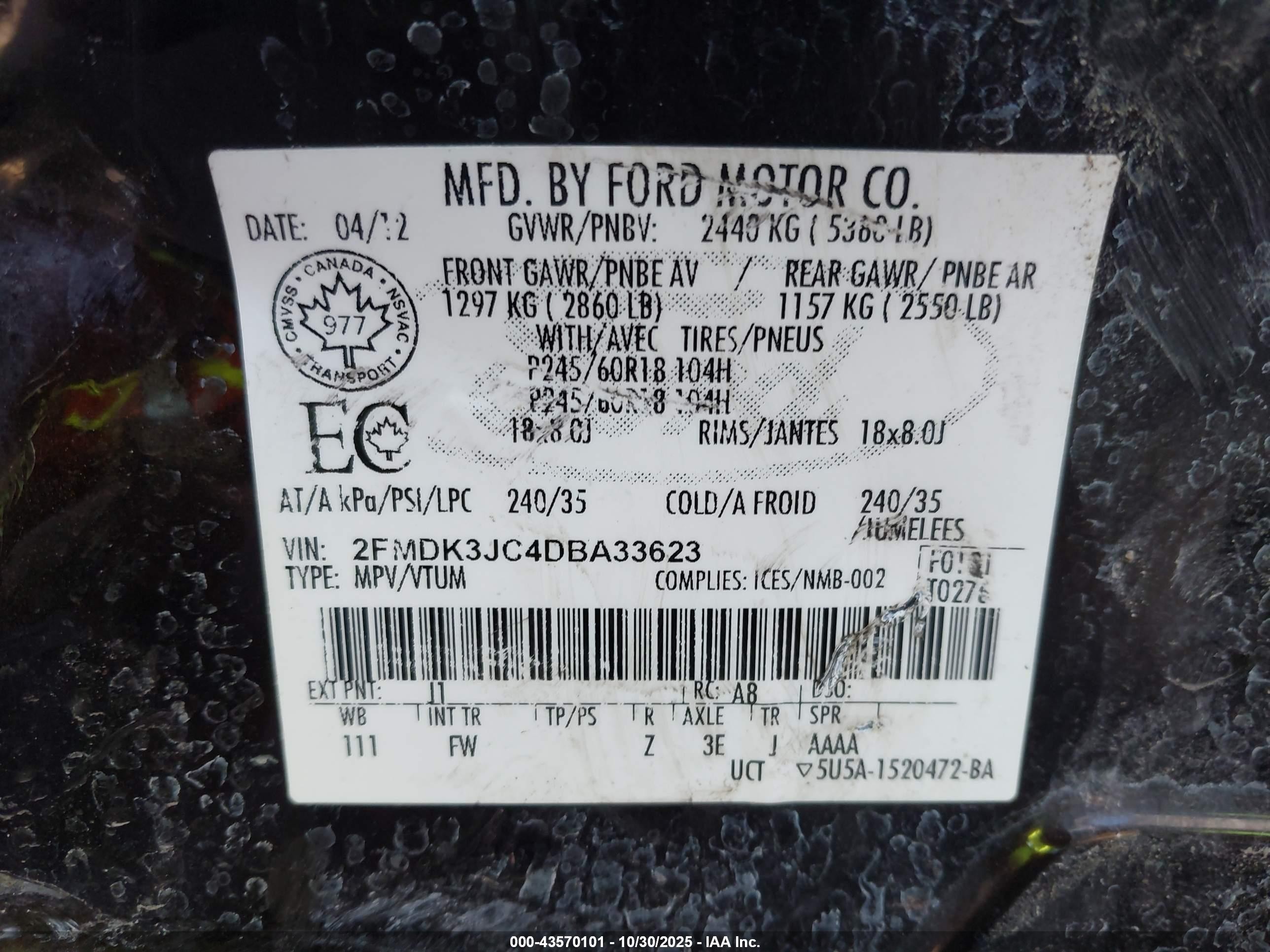 2013 Ford Edge Sel Black vin: 2FMDK3JC4DBA33623